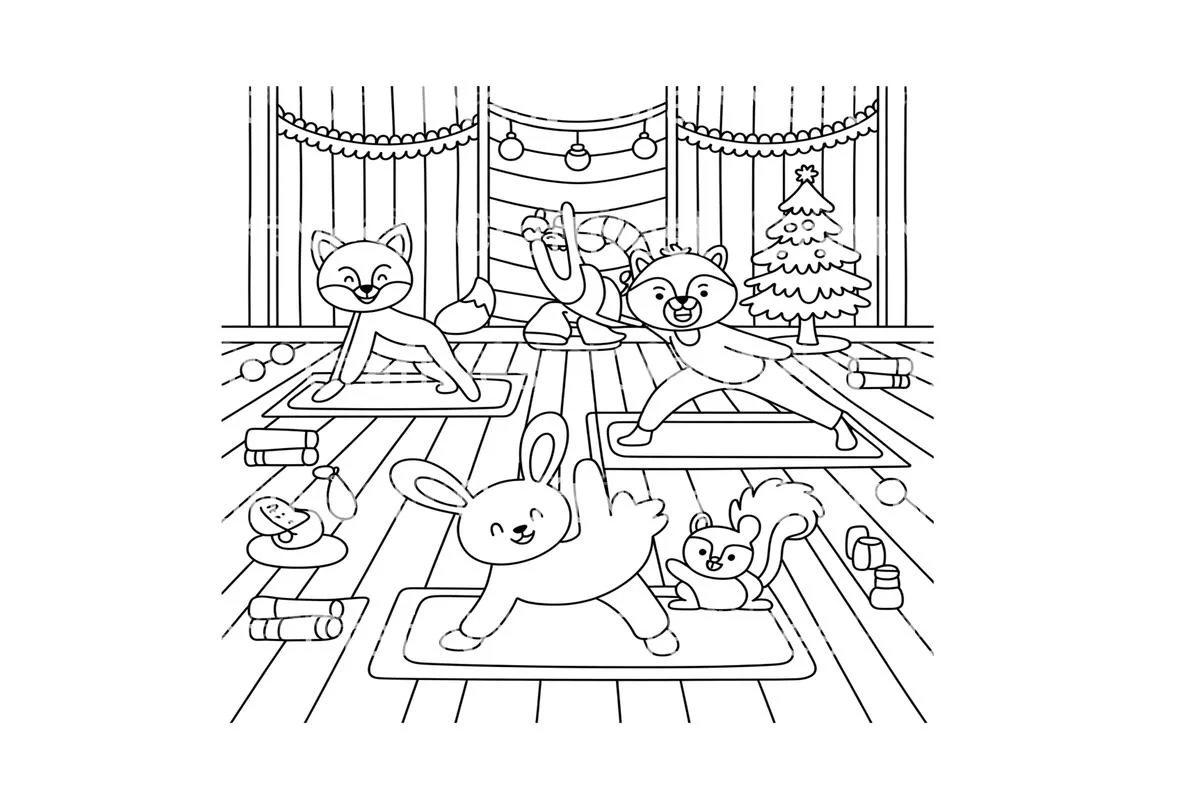 Christmas Animals Yoga Coloring Books - Image 2