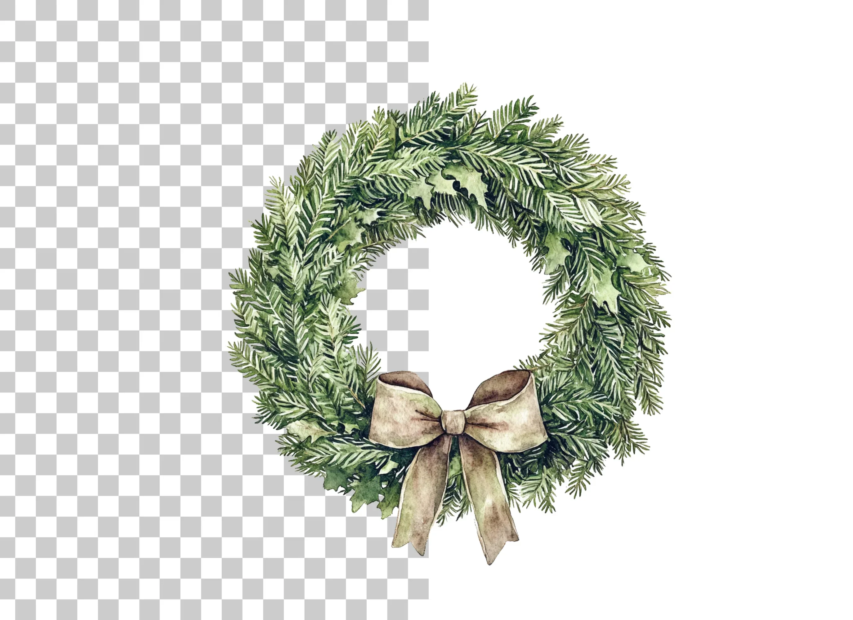 Christmas Bay Leaf Wreaths Clipart Bundle - Image 2