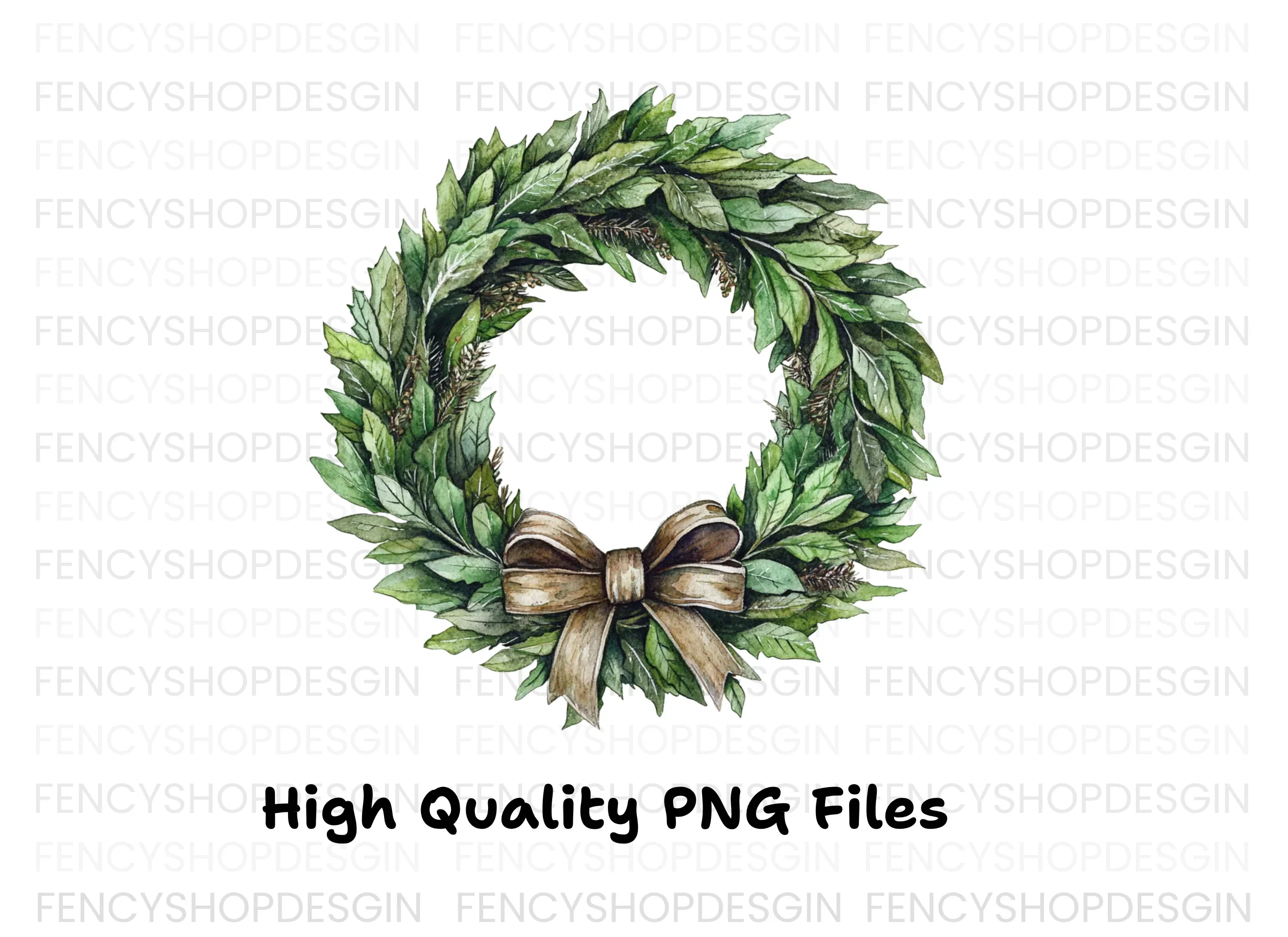 Christmas Bay Leaf Wreaths Clipart Bundle - Image 3