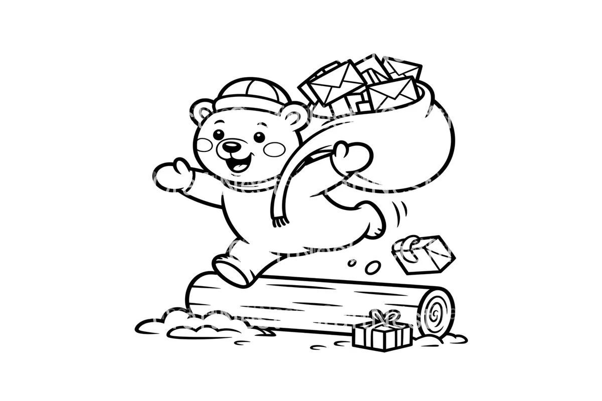 Christmas Bear Mail Delivery Coloring Books - Image 3