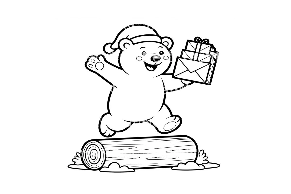 Christmas Bear Mail Delivery Coloring Books - Image 4