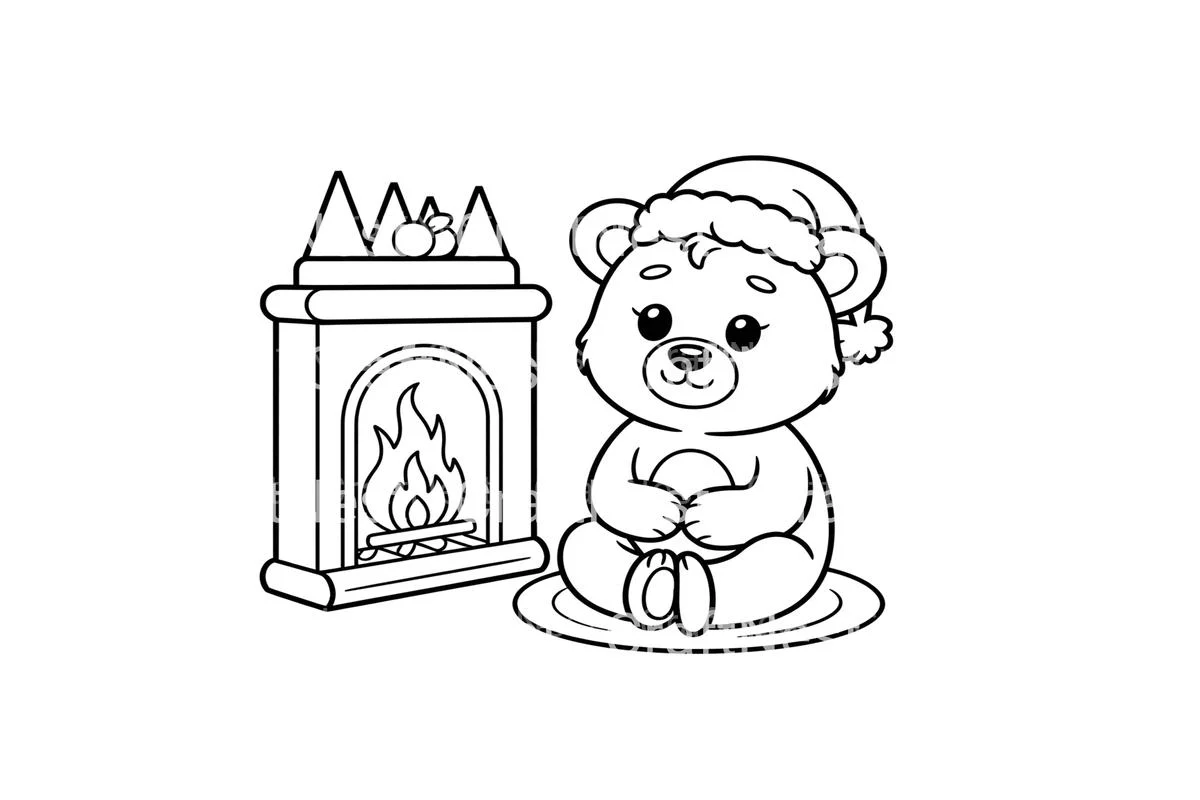 Christmas Bears by Fireplace Coloring Books - Image 2