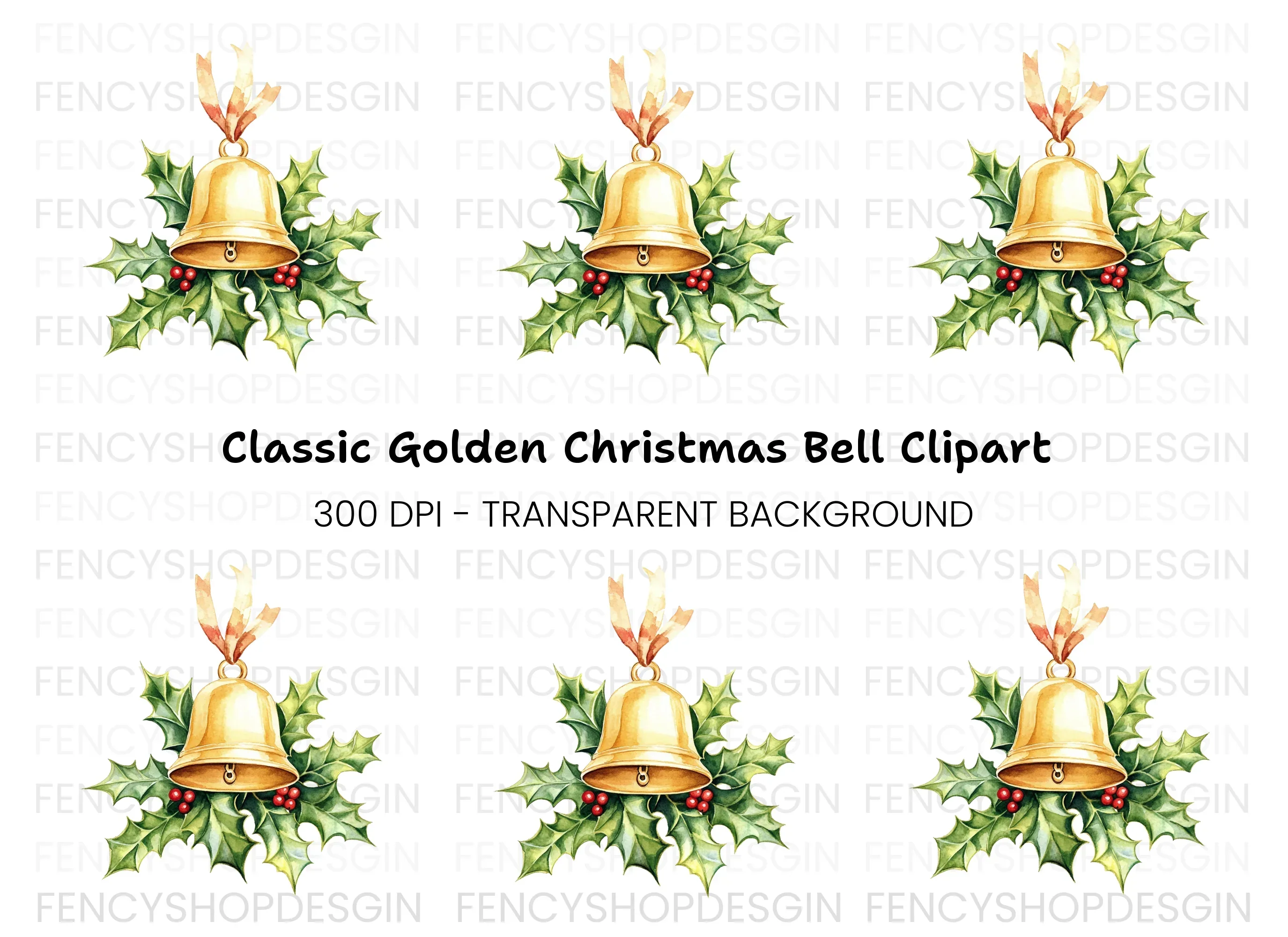 Christmas Bell Clipart Bundle
