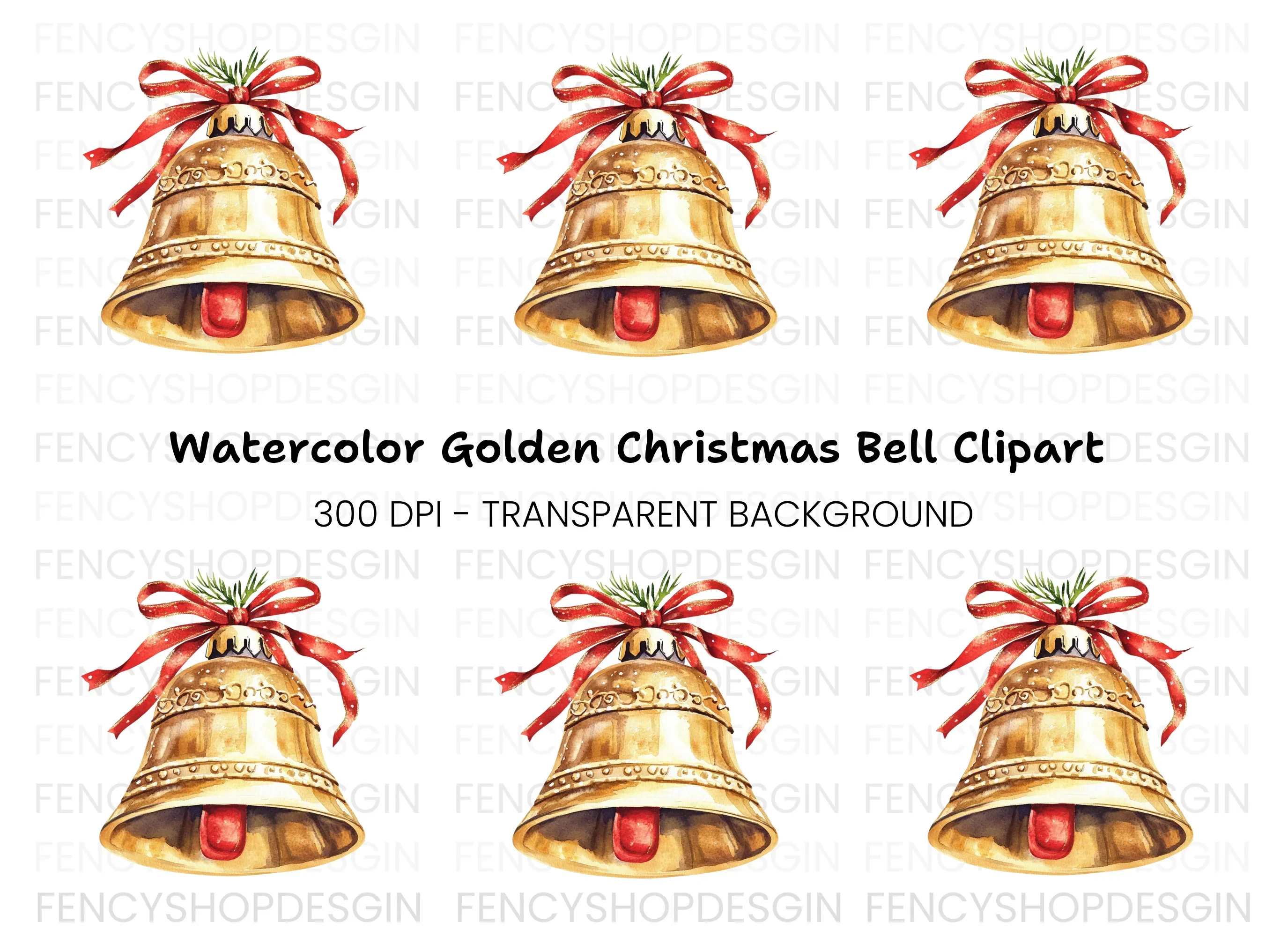 Christmas Bell Clipart Bundle