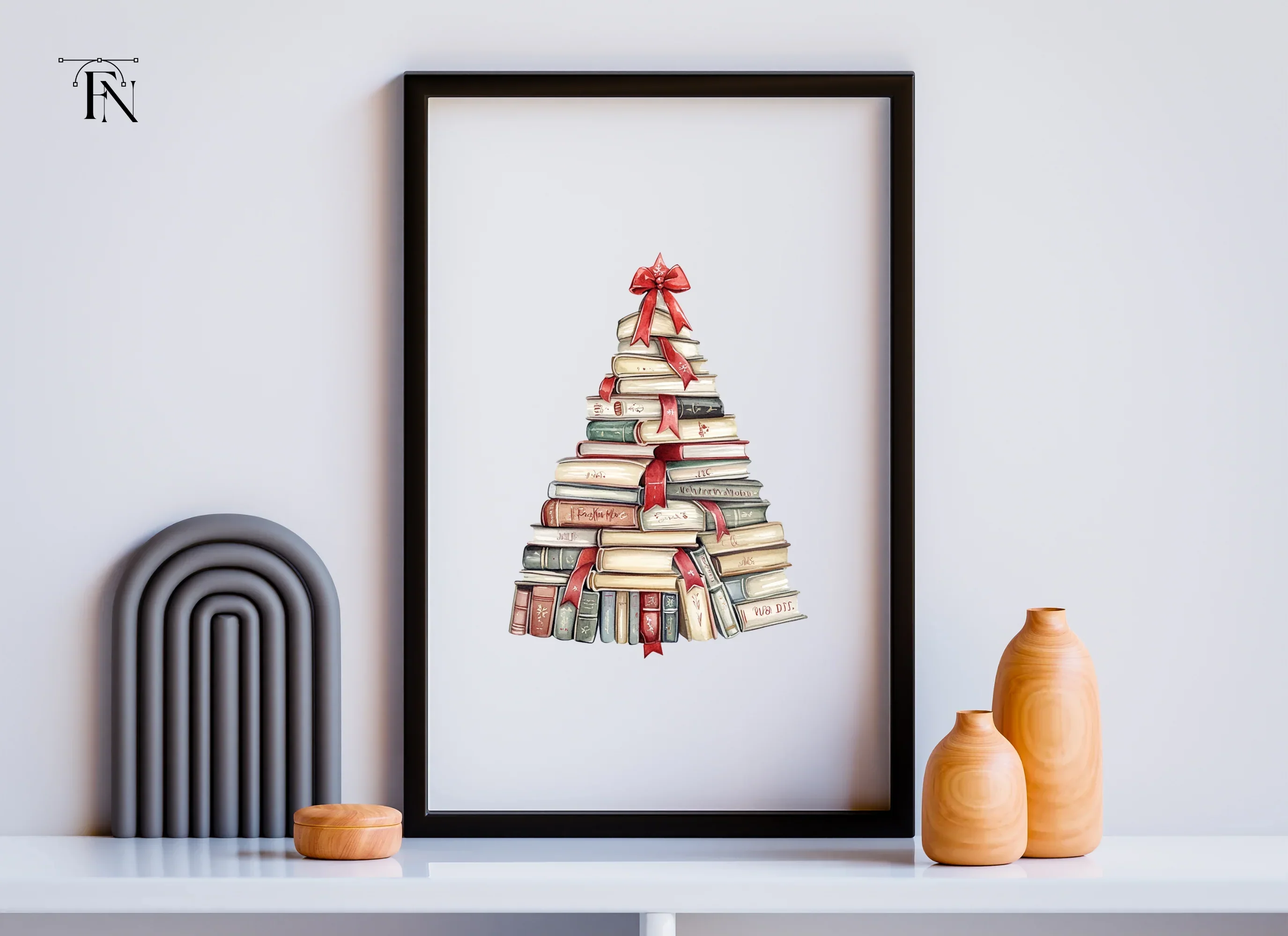 Christmas Book Tree Clipart Bundle - Image 3
