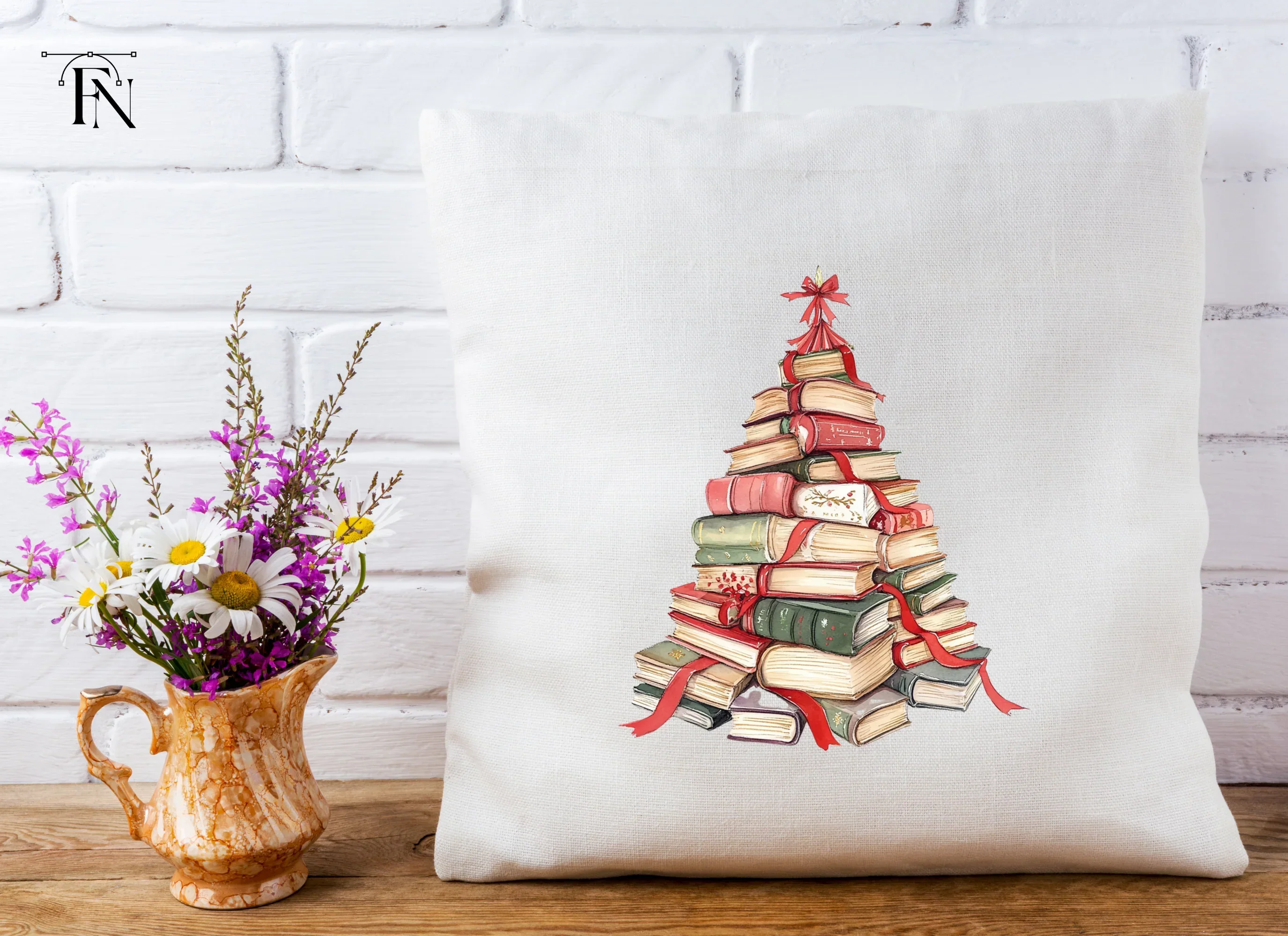 Christmas Book Tree Clipart Bundle - Image 4