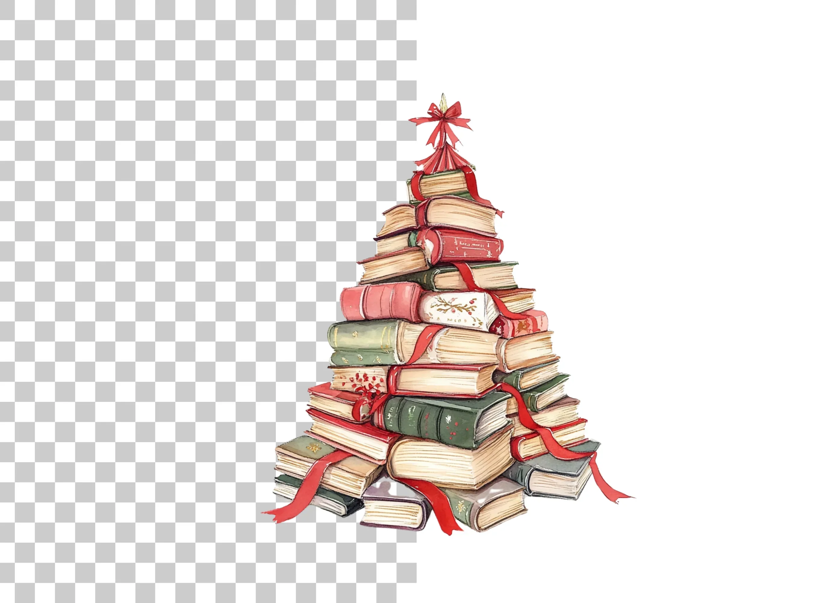 Christmas Book Tree Clipart Bundle - Image 6