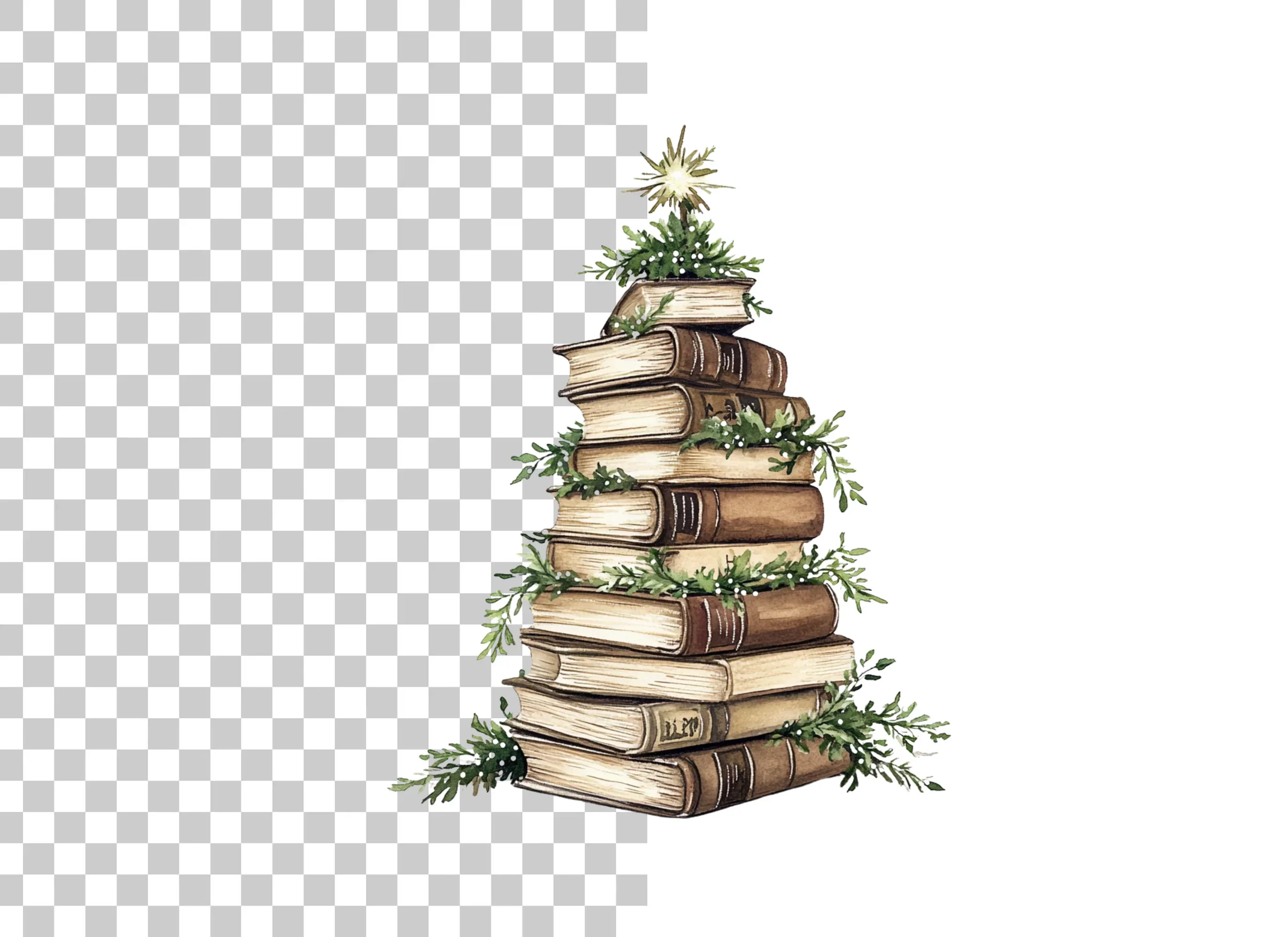 Christmas Book Tree Clipart Bundle - Image 2