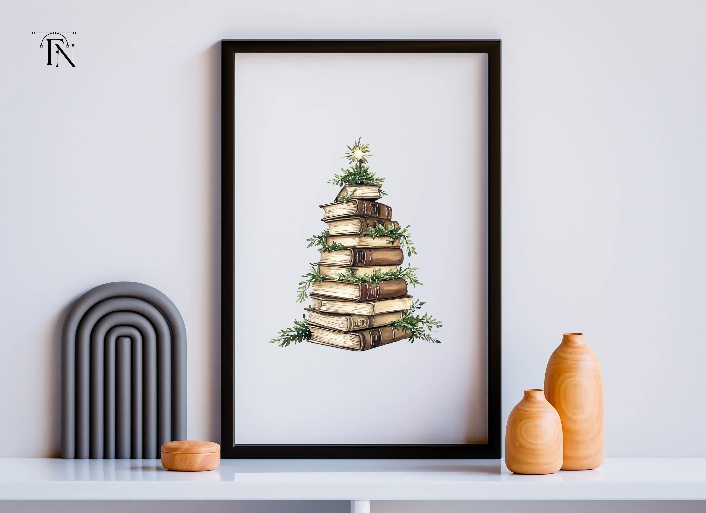 Christmas Book Tree Clipart Bundle - Image 6