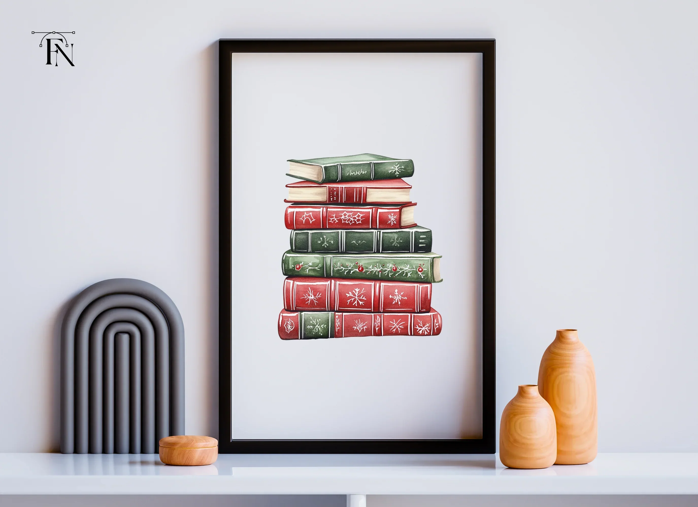 Christmas Books Stack Clipart Bundle - Image 3