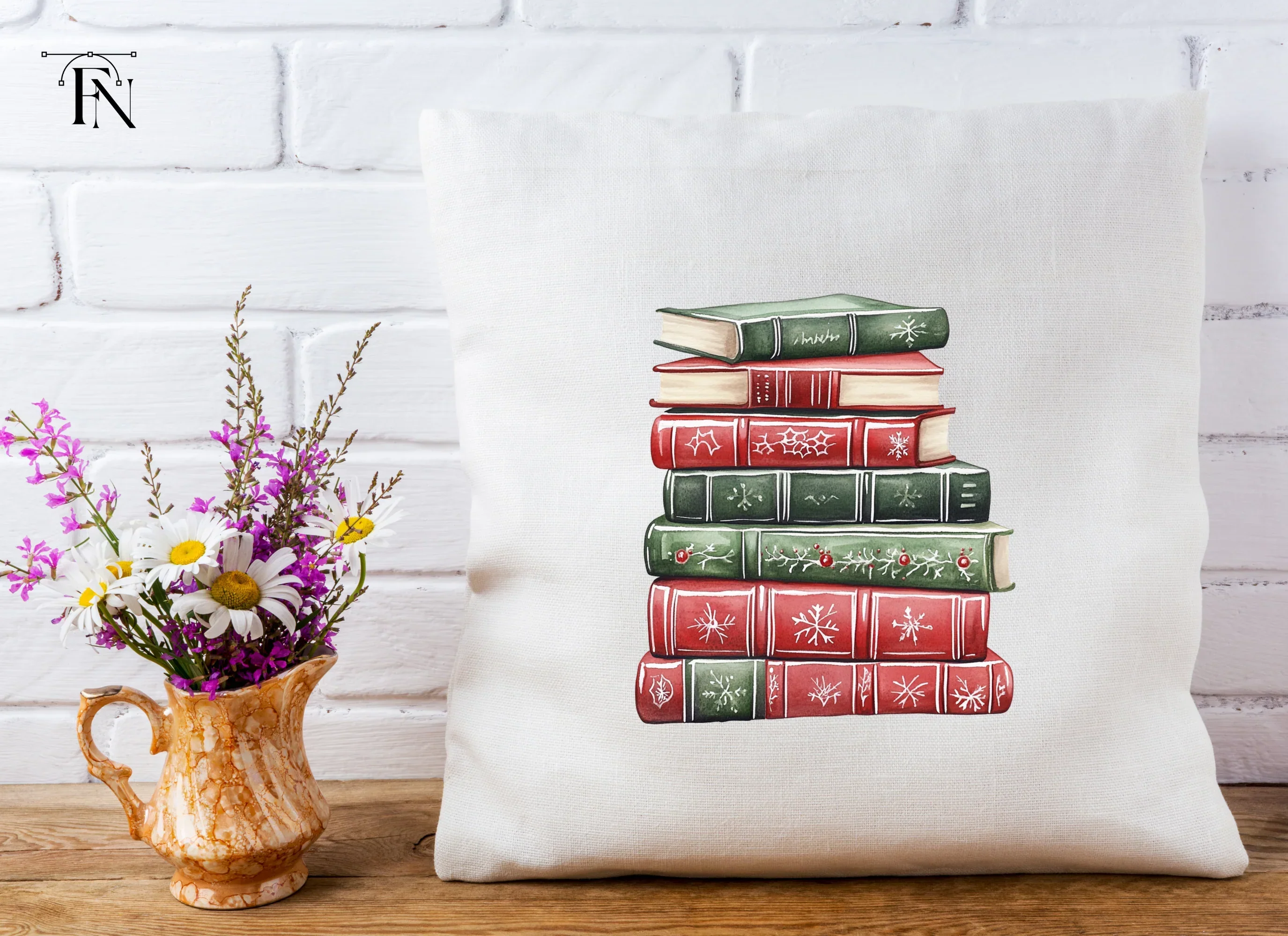 Christmas Books Stack Clipart Bundle - Image 4