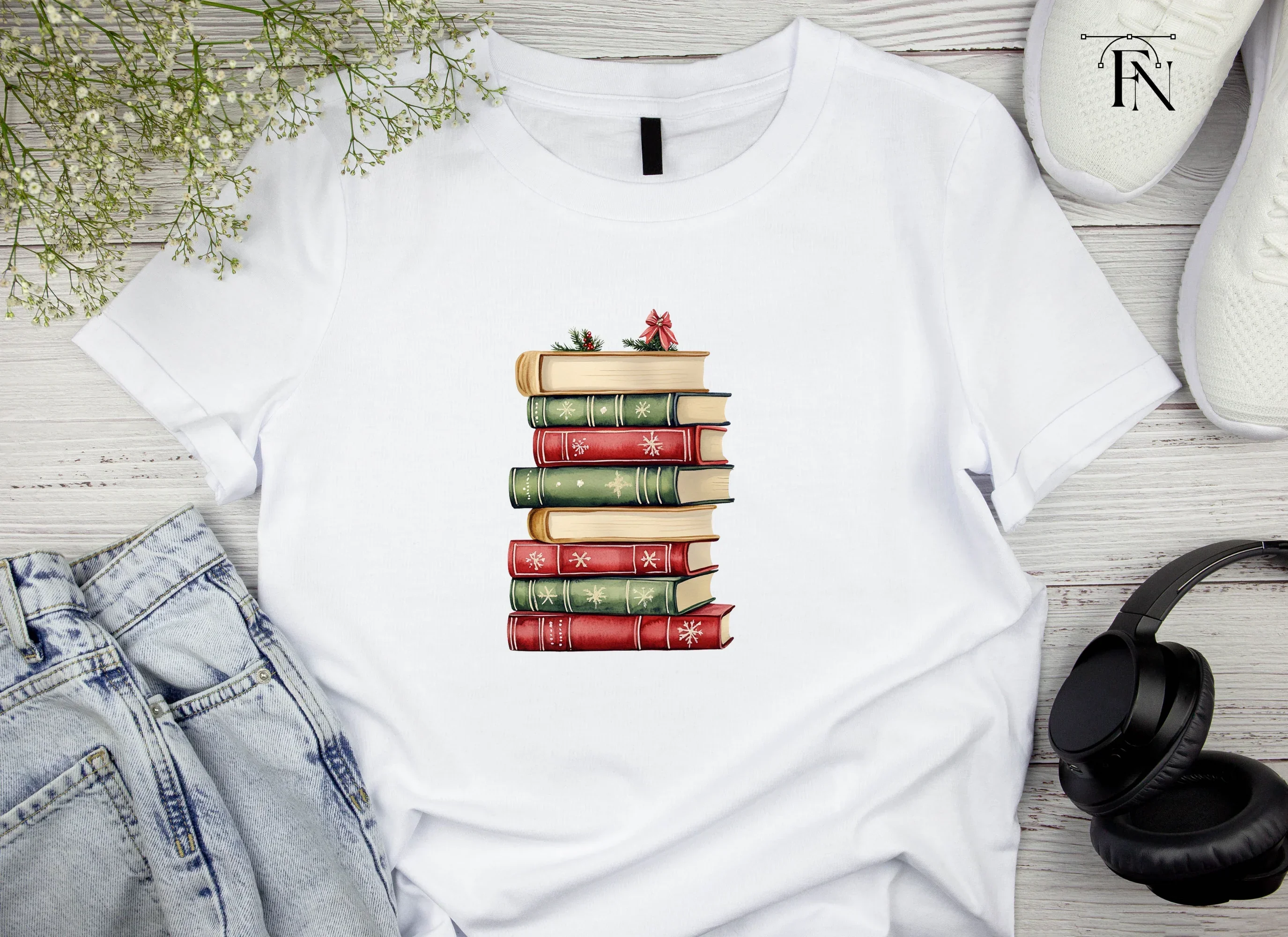 Christmas Books Stack Clipart Bundle - Image 6