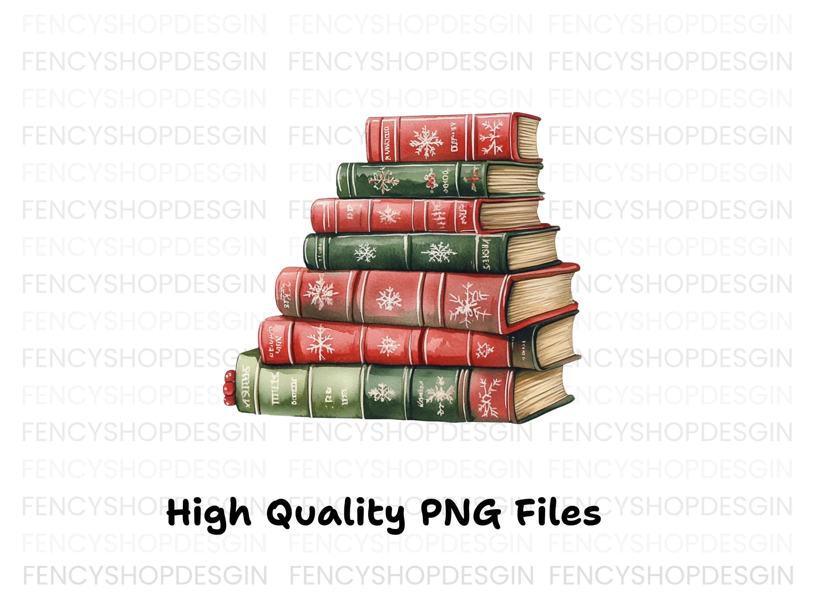 Christmas Books Stack Clipart Bundle - Image 3