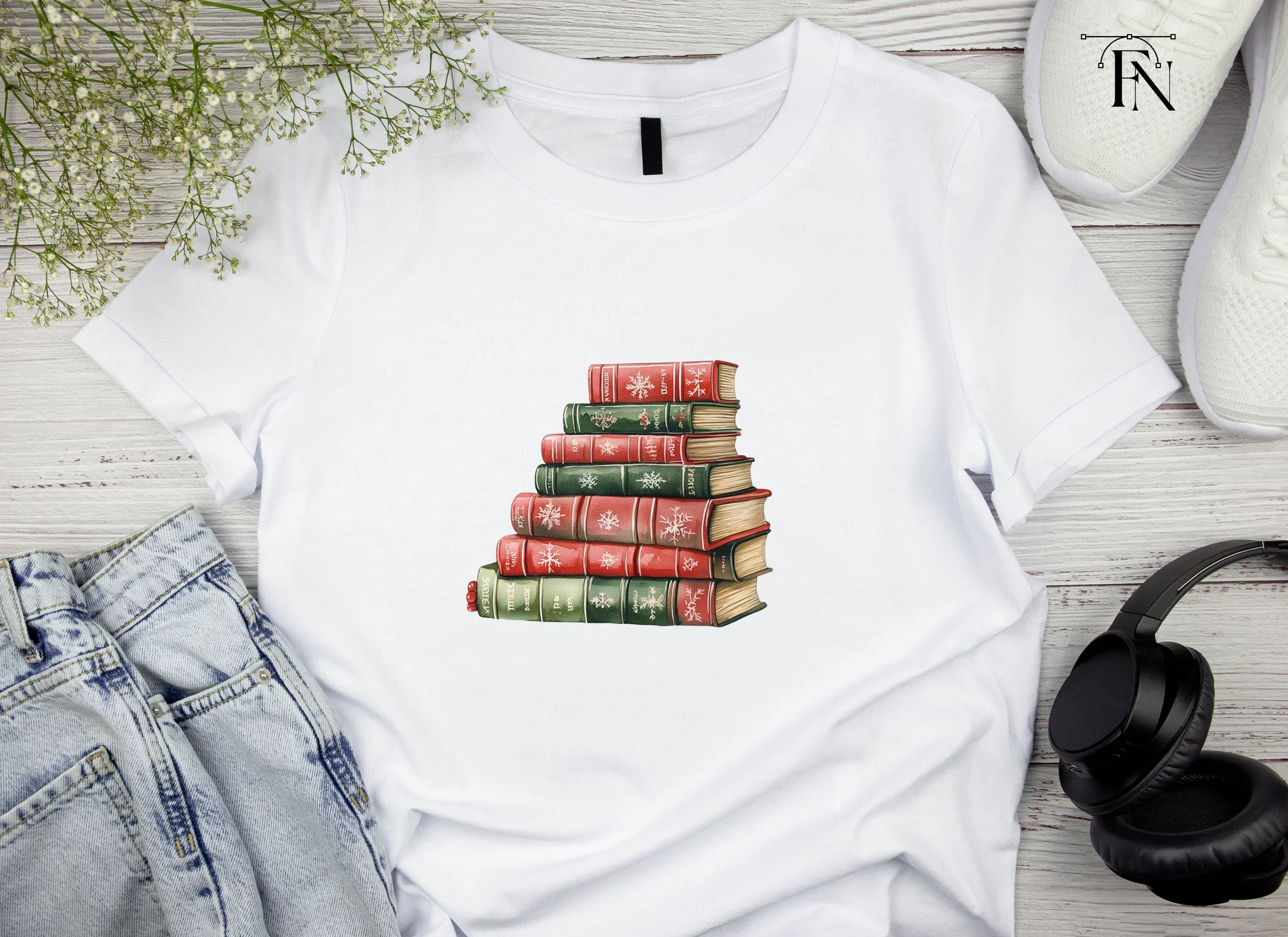 Christmas Books Stack Clipart Bundle - Image 4