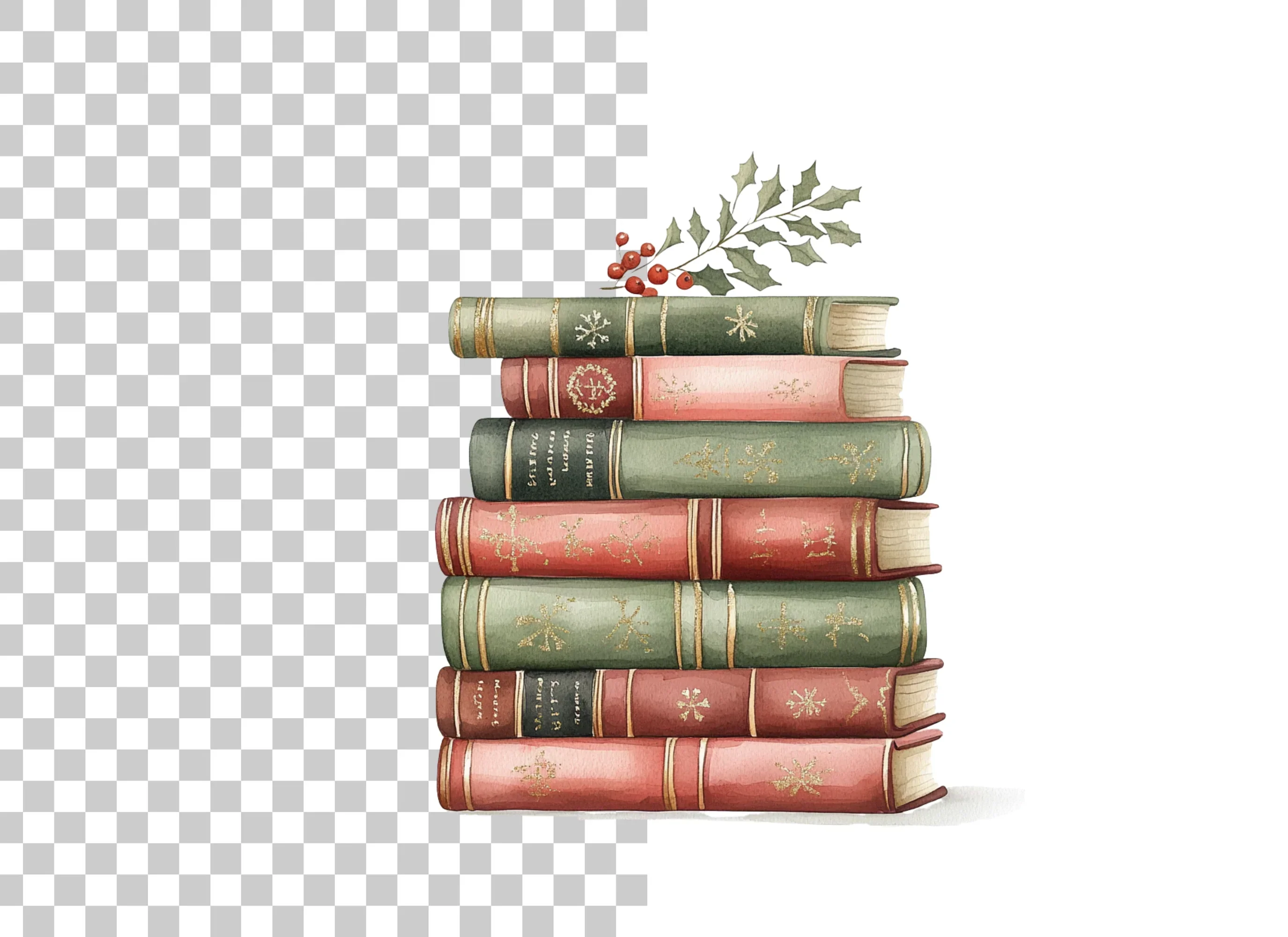 Christmas Books Stack Clipart Bundle - Image 2