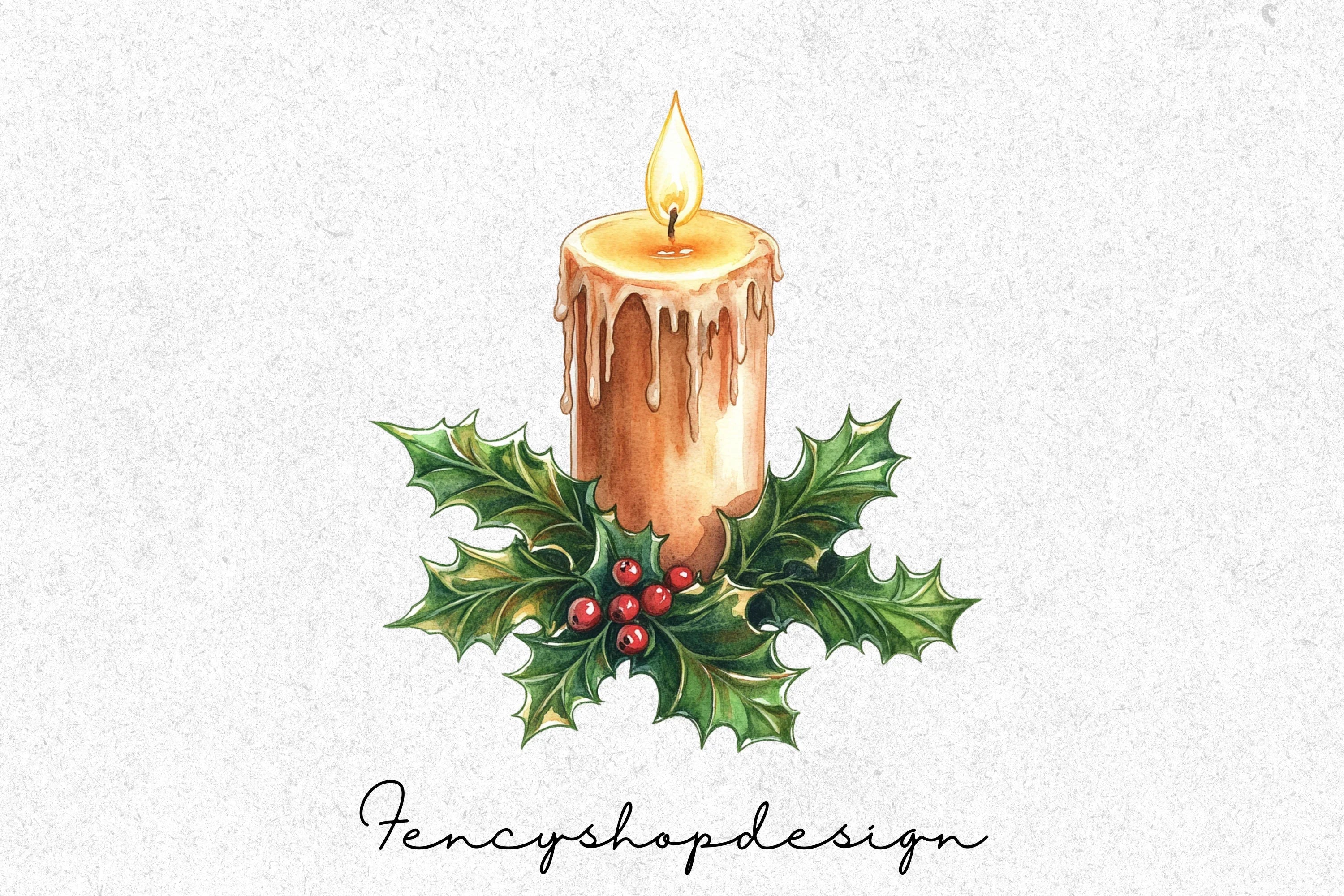 Christmas Candle Clipart Bundle - Image 4