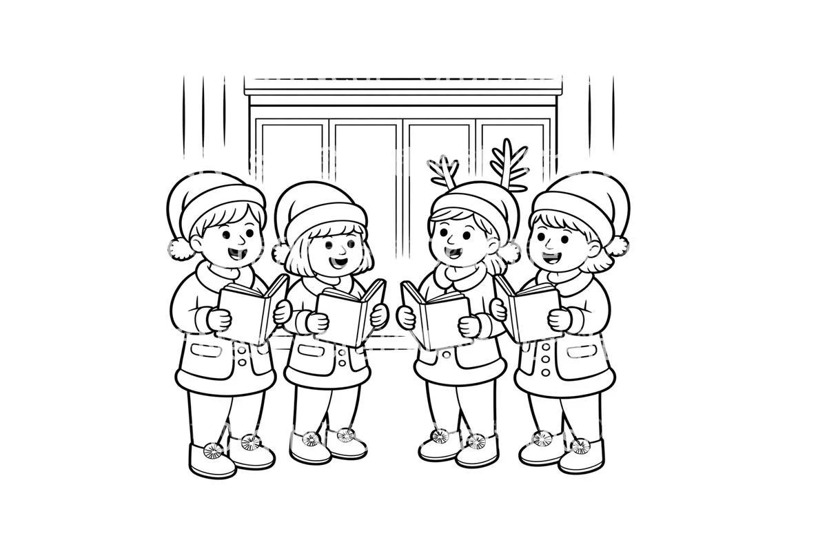 Christmas Carolers and Stockings Coloring Books - Image 2