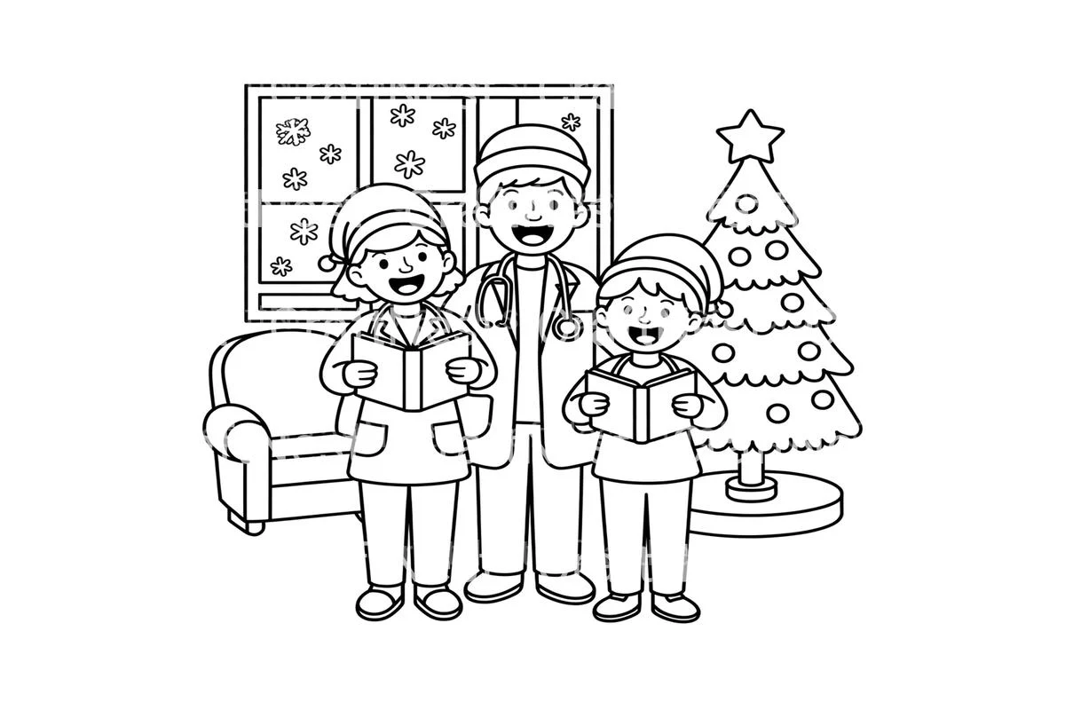 Christmas Carolers and Stockings Coloring Books - Image 3