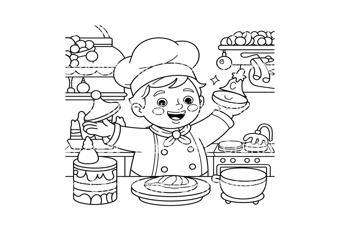 Christmas Chef Gingerbread House Fun Coloring Books - Image 2