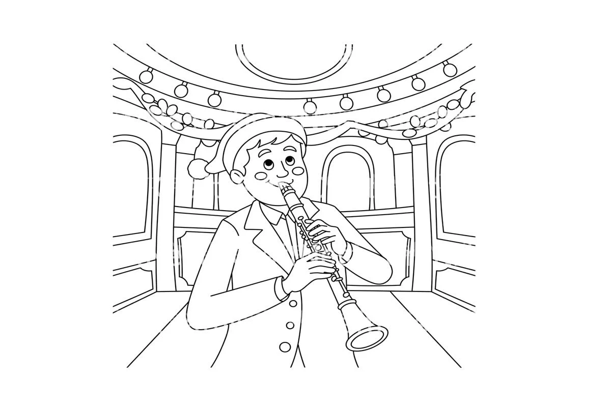 Christmas Clarinet Player Coloring Books - Image 2