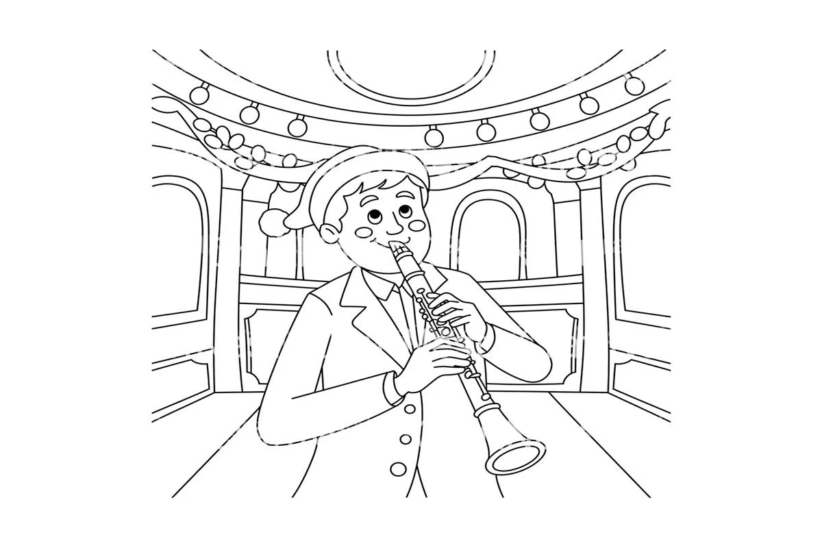 Christmas Clarinet Player Coloring Books - Image 3