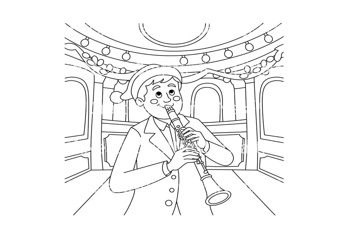 Christmas Clarinet Player Coloring Books - Image 4