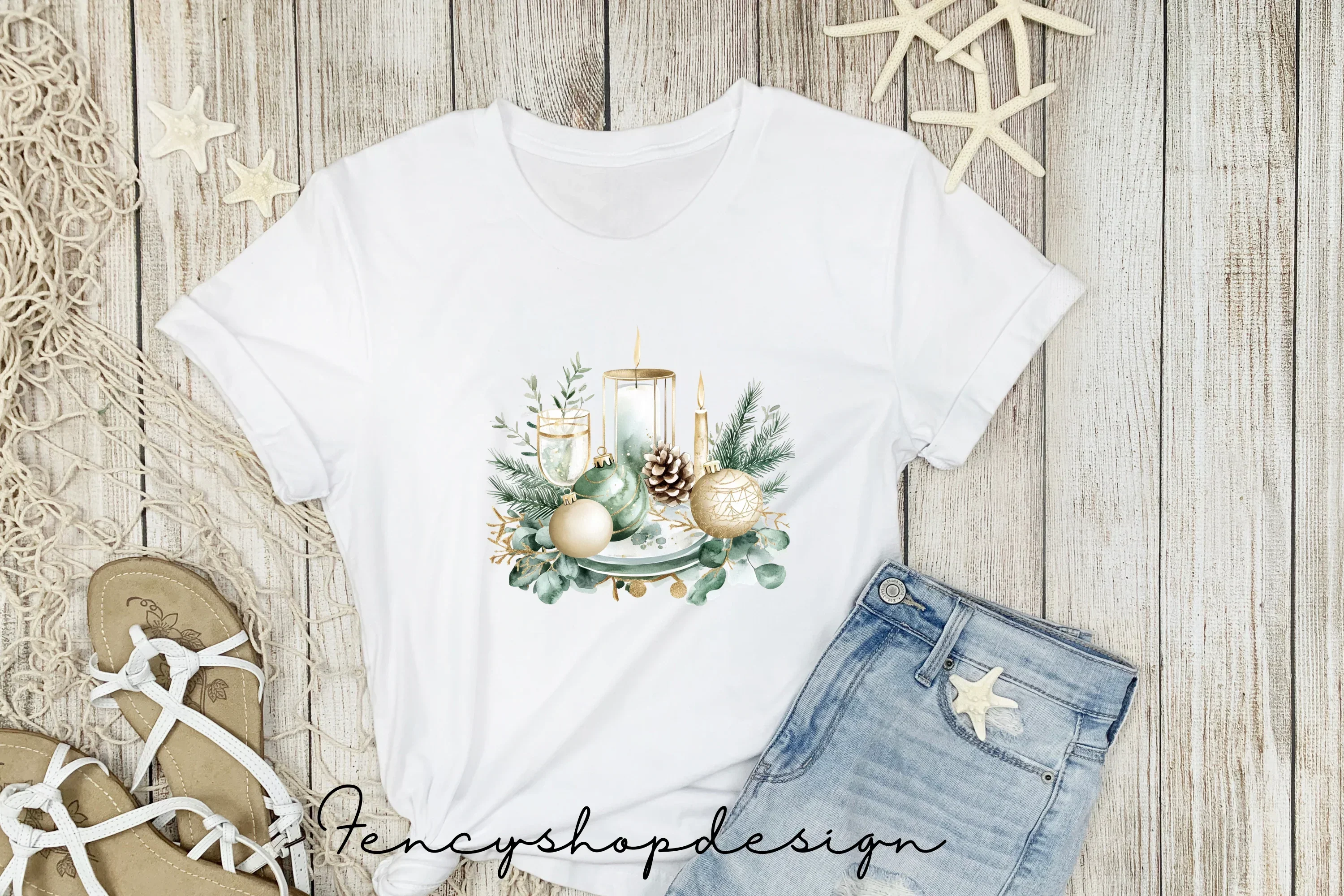 Christmas Dinner Table Setting Clipart Bundle - Image 5