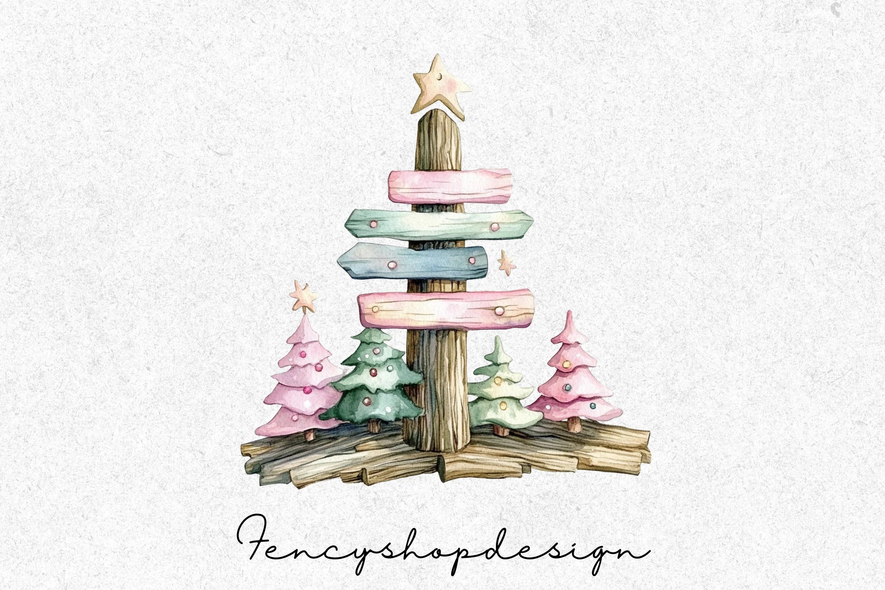 Christmas Direction Signs Clipart Bundle - Image 4
