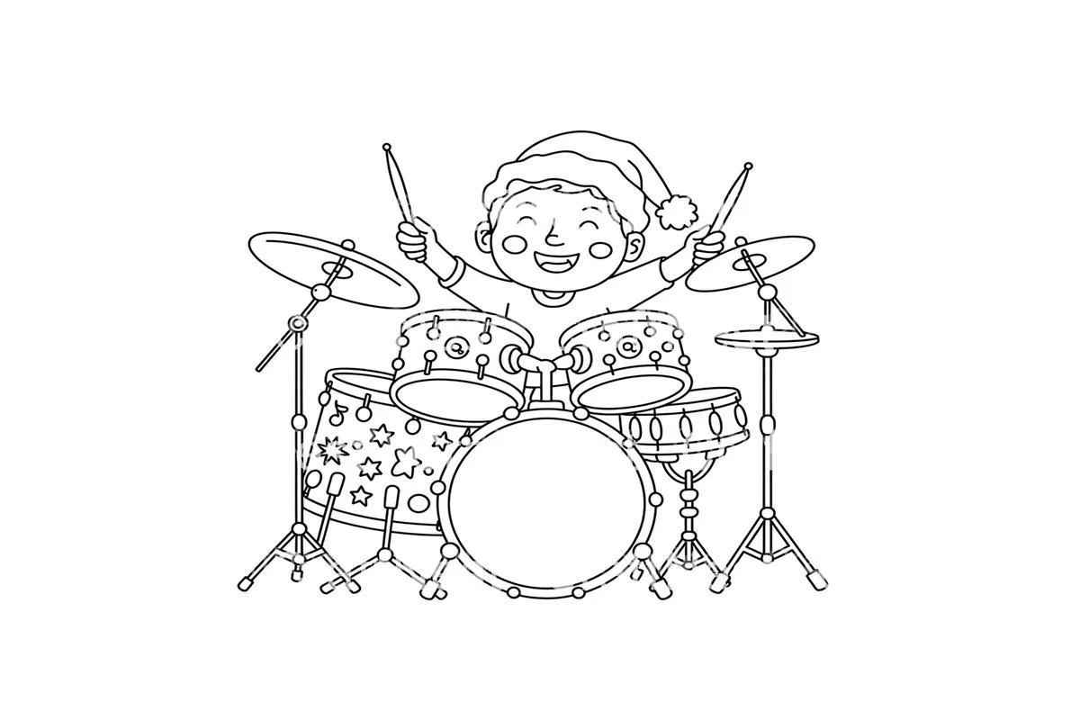 Christmas Drummer Kids Coloring Books - Image 4