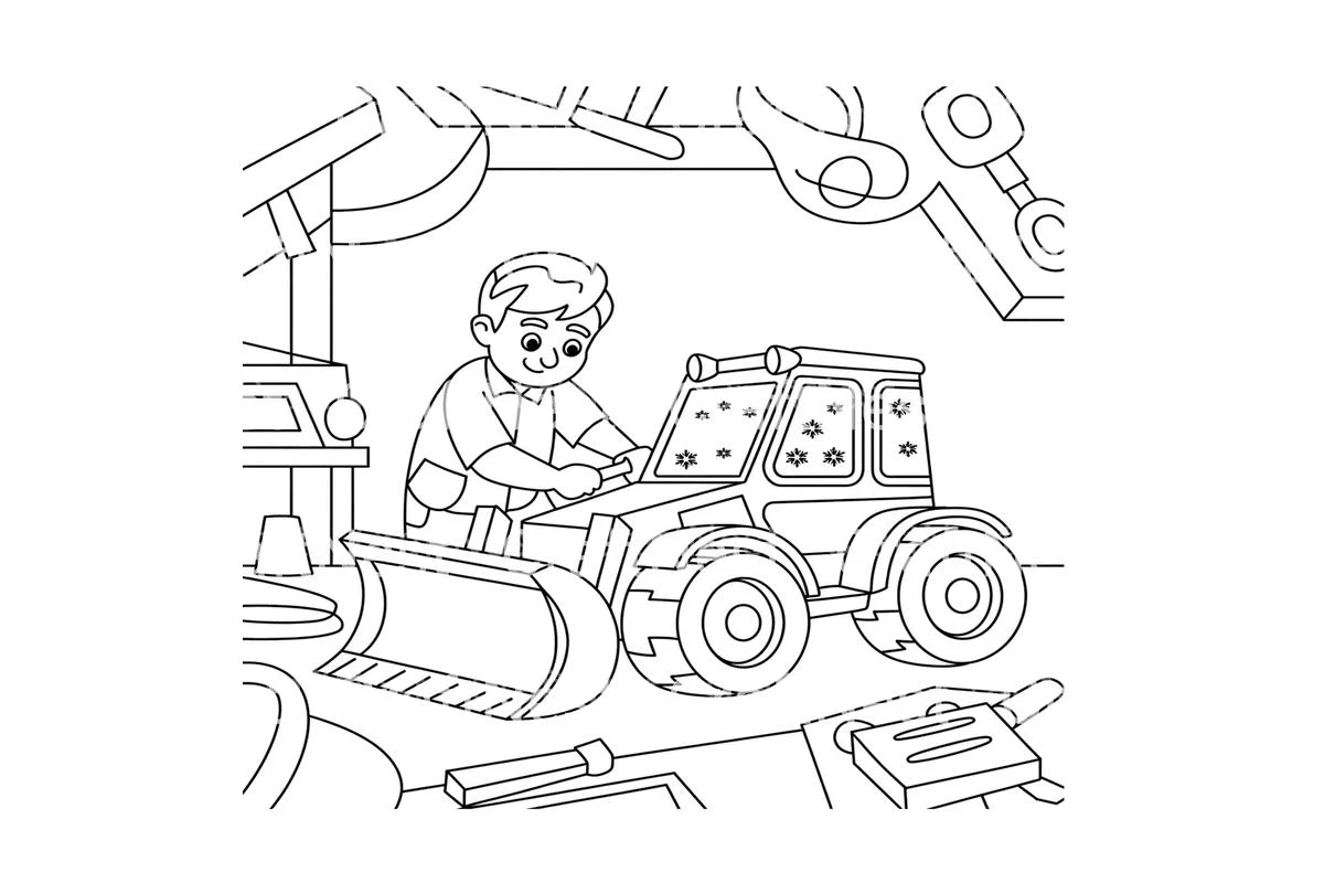 Christmas Elf and Boy Building Toy Coloring Books - Image 4