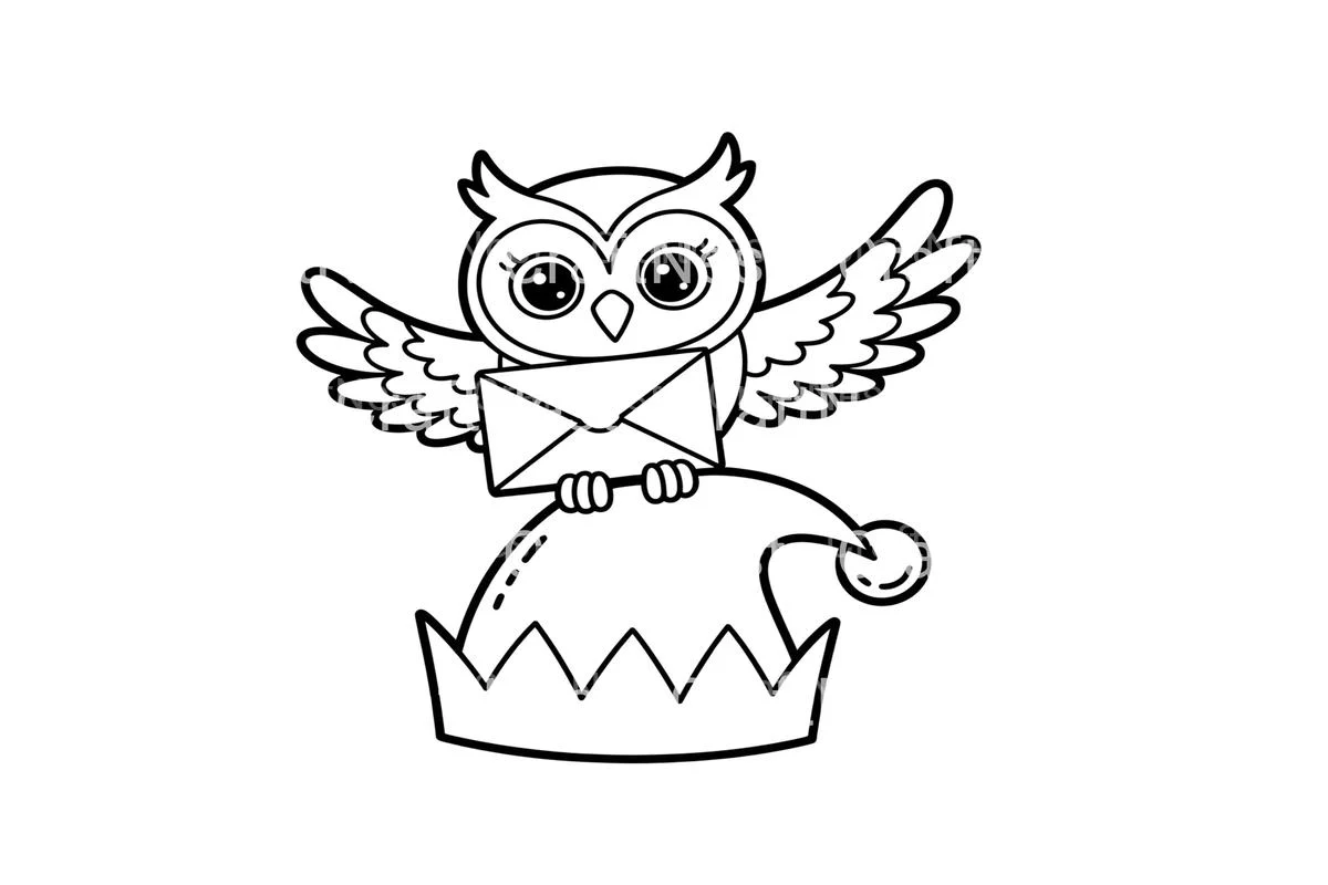 Christmas Elf and Owl Mail Coloring Books - Image 2