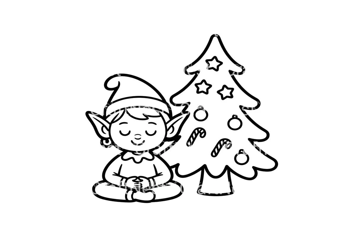 Christmas Elf and Sleeping Child Coloring Books - Image 3