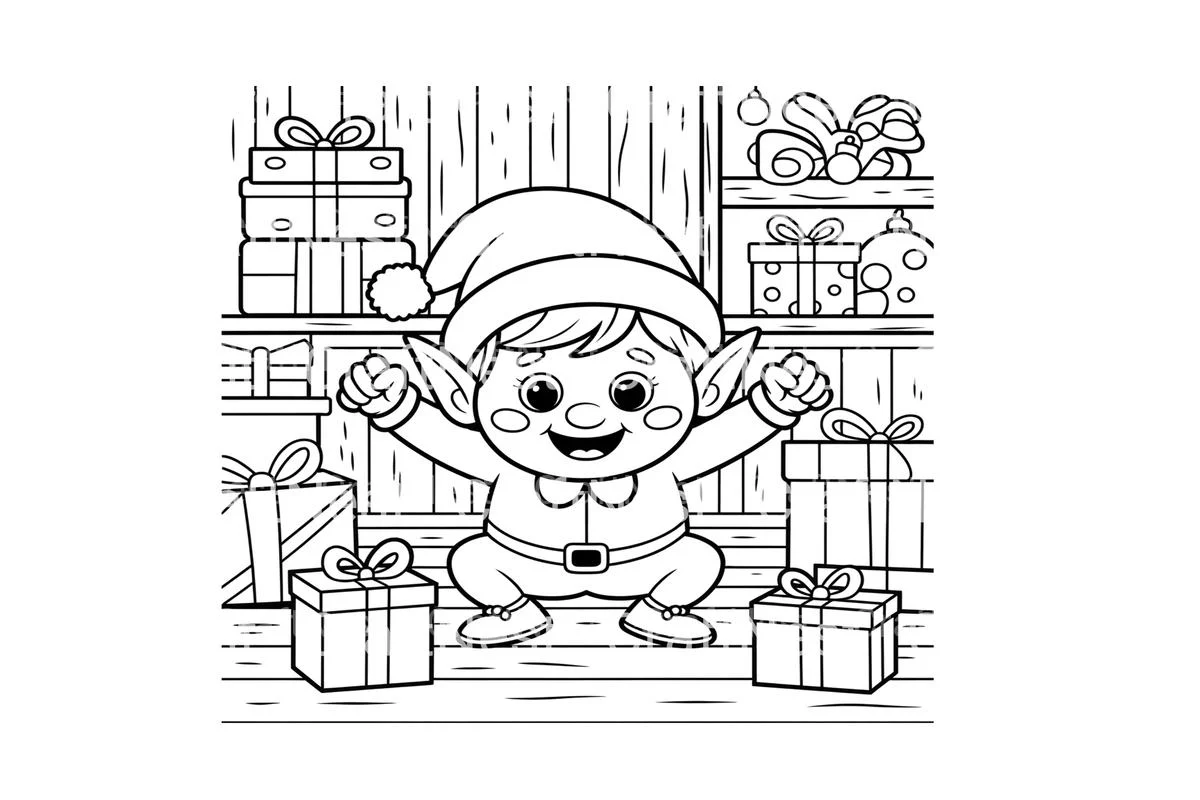 Christmas Elf Baby Coloring Books - Image 2