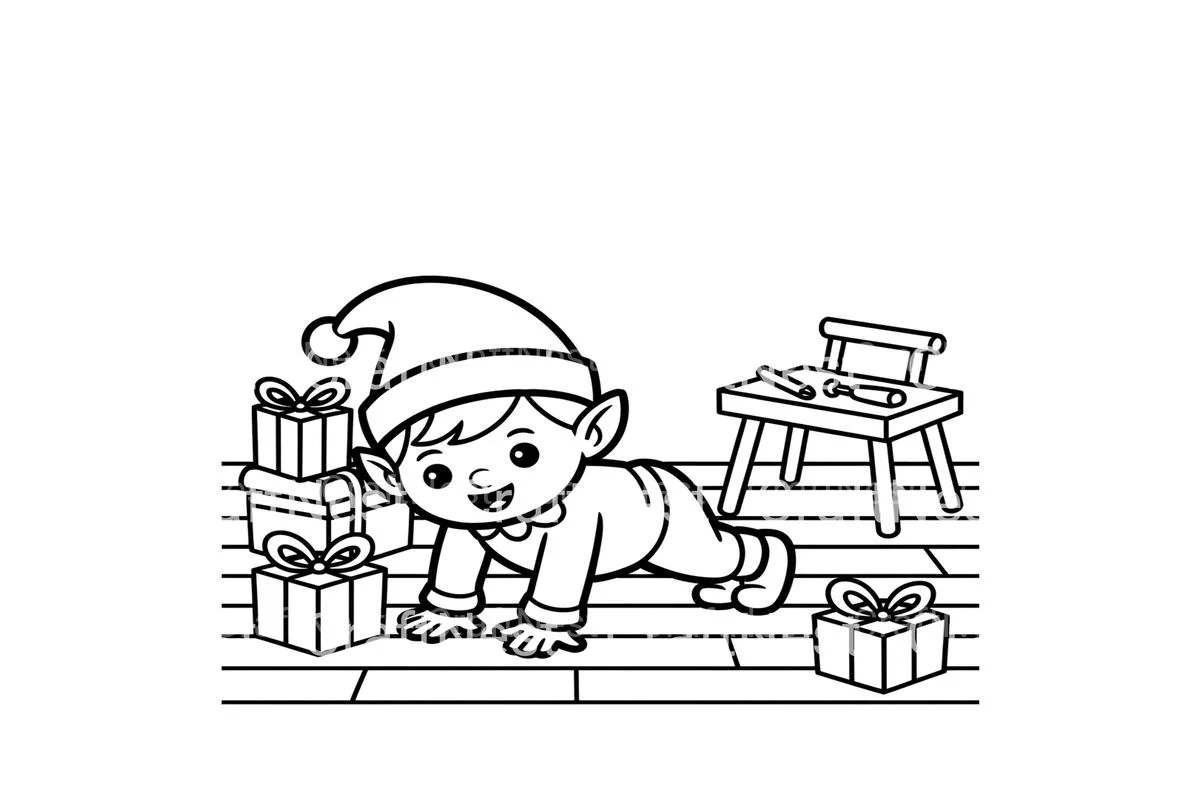 Christmas Elf Baby Coloring Books - Image 3