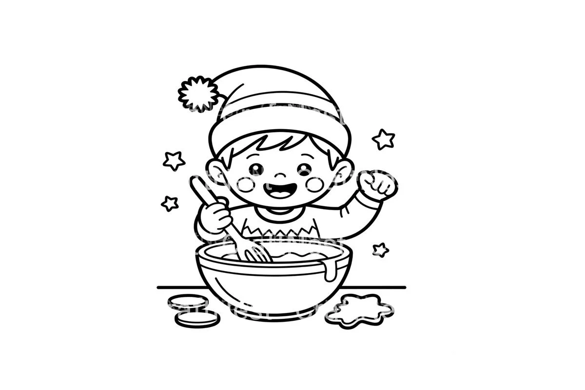 Christmas Elf Baking Fun Coloring Books - Image 2