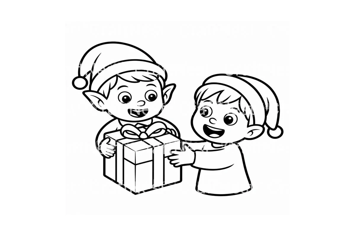 Christmas Elf Gift Exchange Coloring Books - Image 3