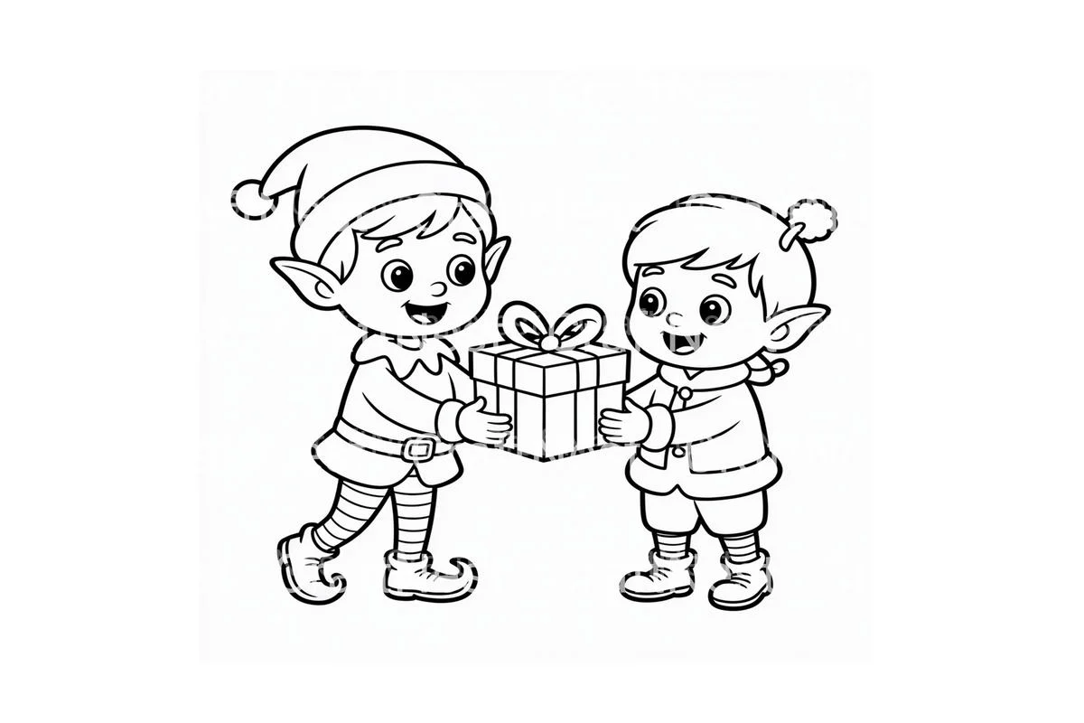 Christmas Elf Gift Exchange Coloring Books - Image 4
