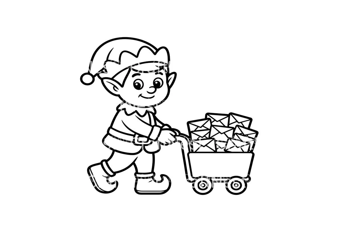Christmas Elf Mail Delivery Coloring Books - Image 4