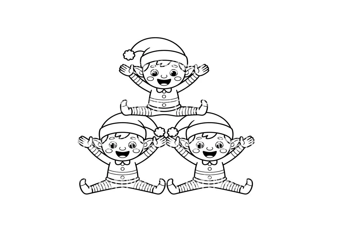 Christmas Elf Pyramid Fun Coloring Books - Image 2