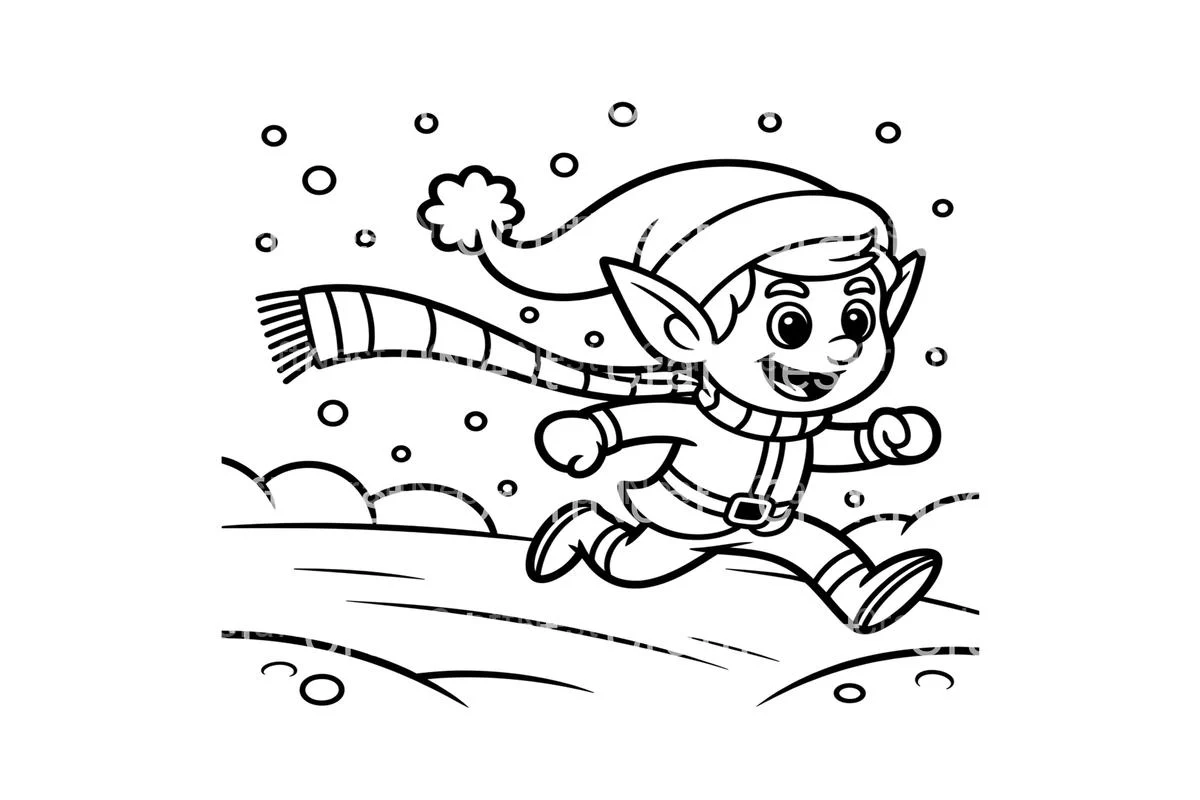 Christmas Elf Running Coloring Books - Image 3