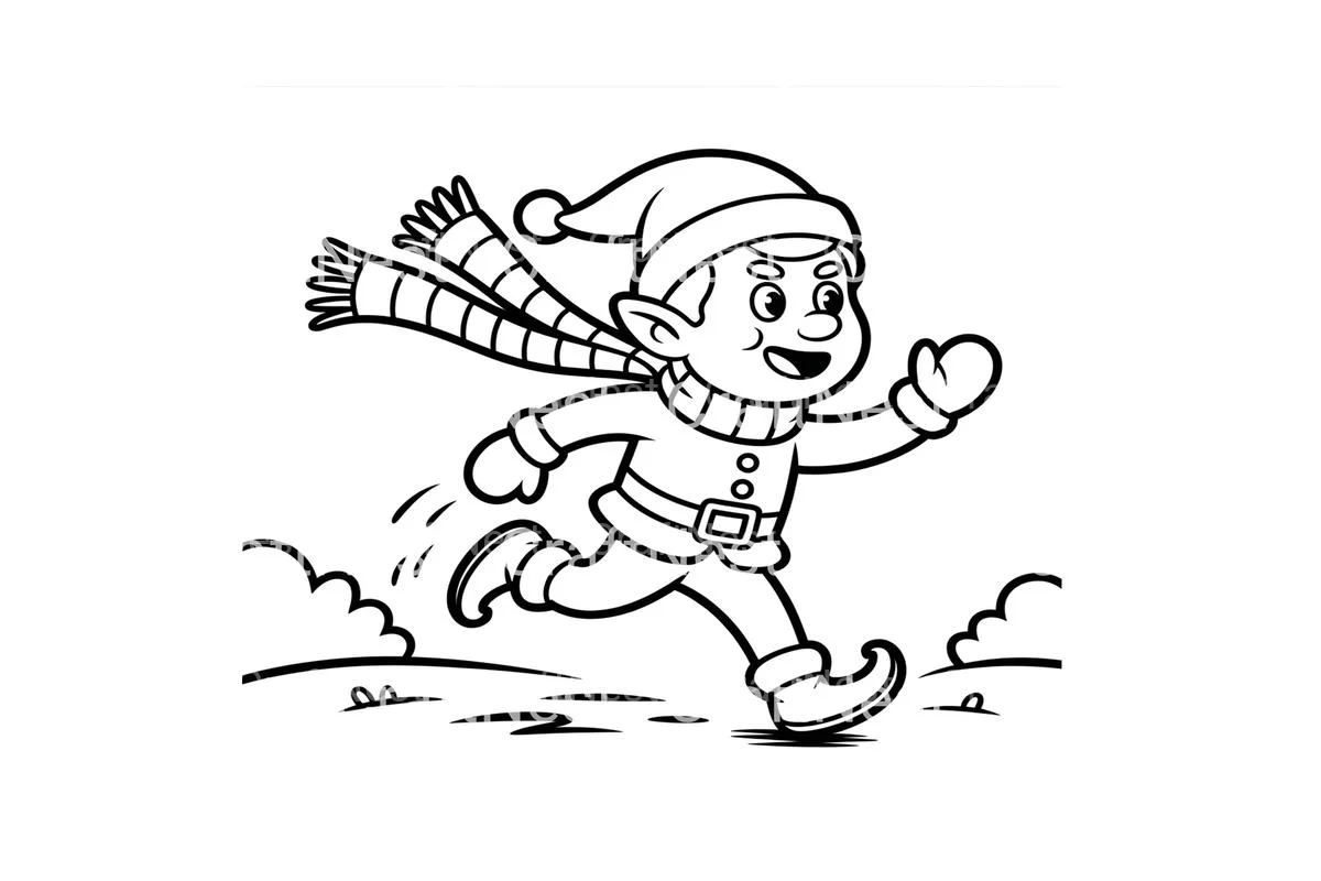 Christmas Elf Running Coloring Books - Image 4
