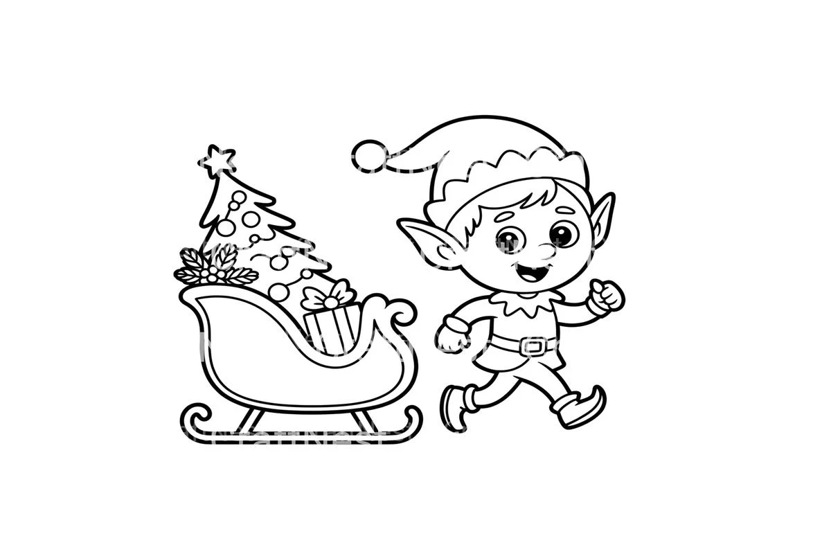 Christmas Elf Sleigh Fun Coloring Books - Image 2