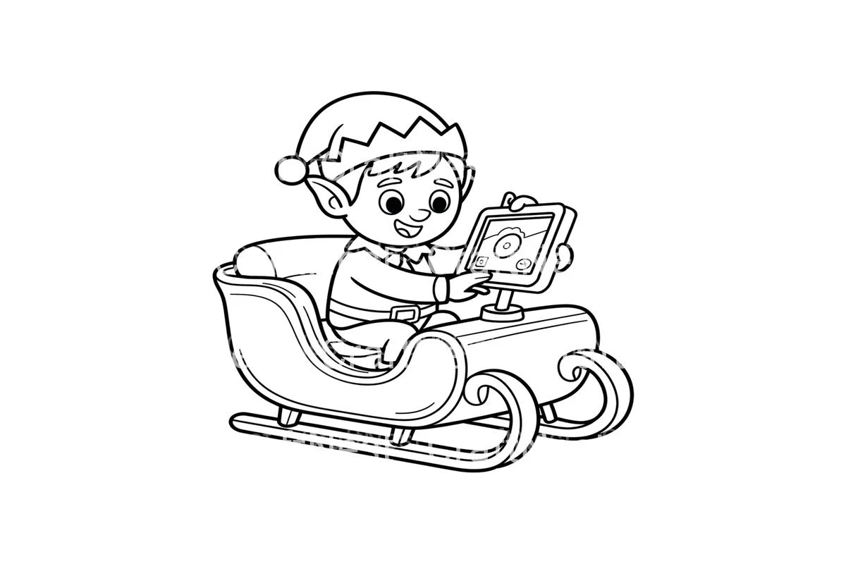 Christmas Elf Sleigh Ride Coloring Books - Image 3