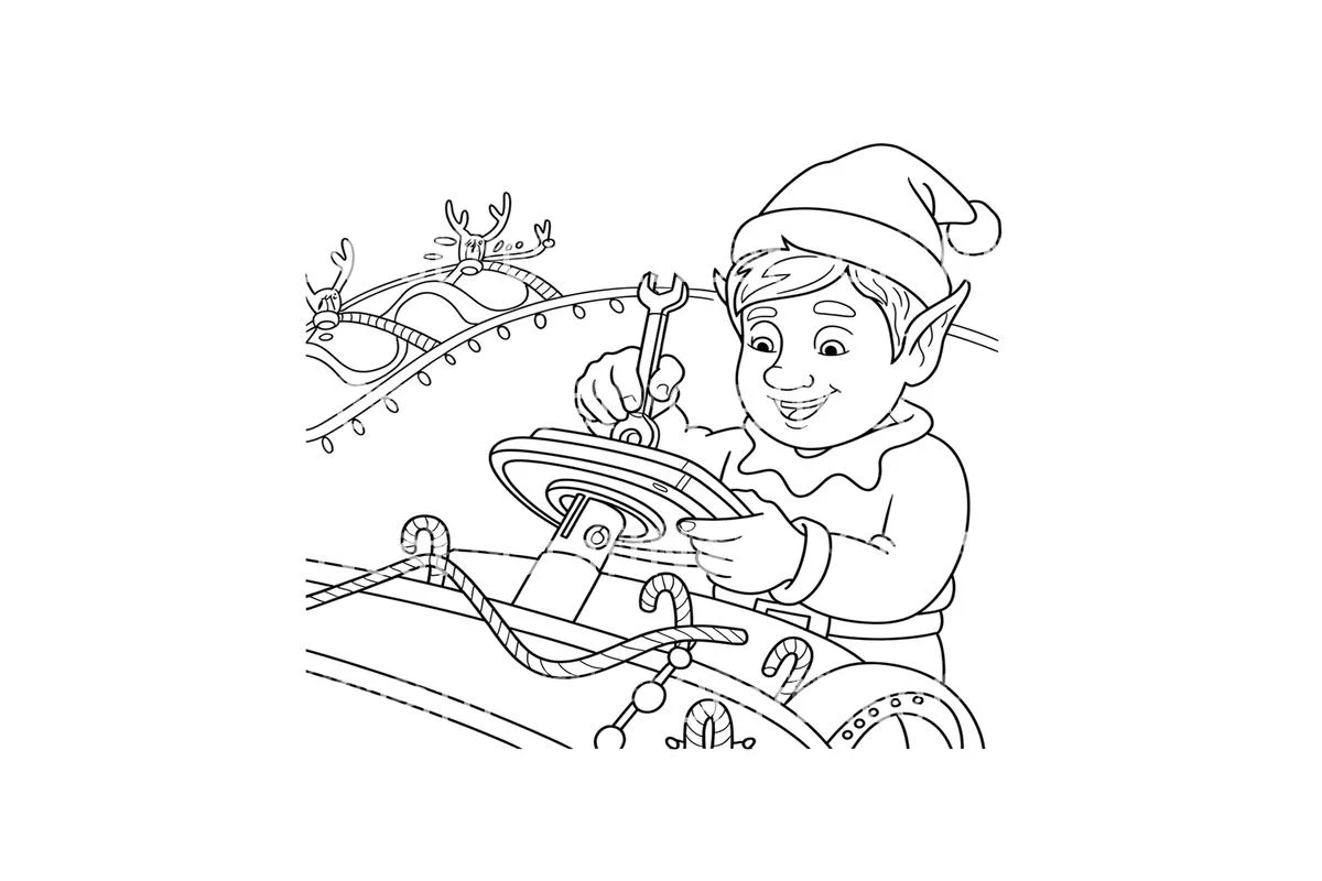 Christmas Elf Sleigh Ride Coloring Books - Image 4