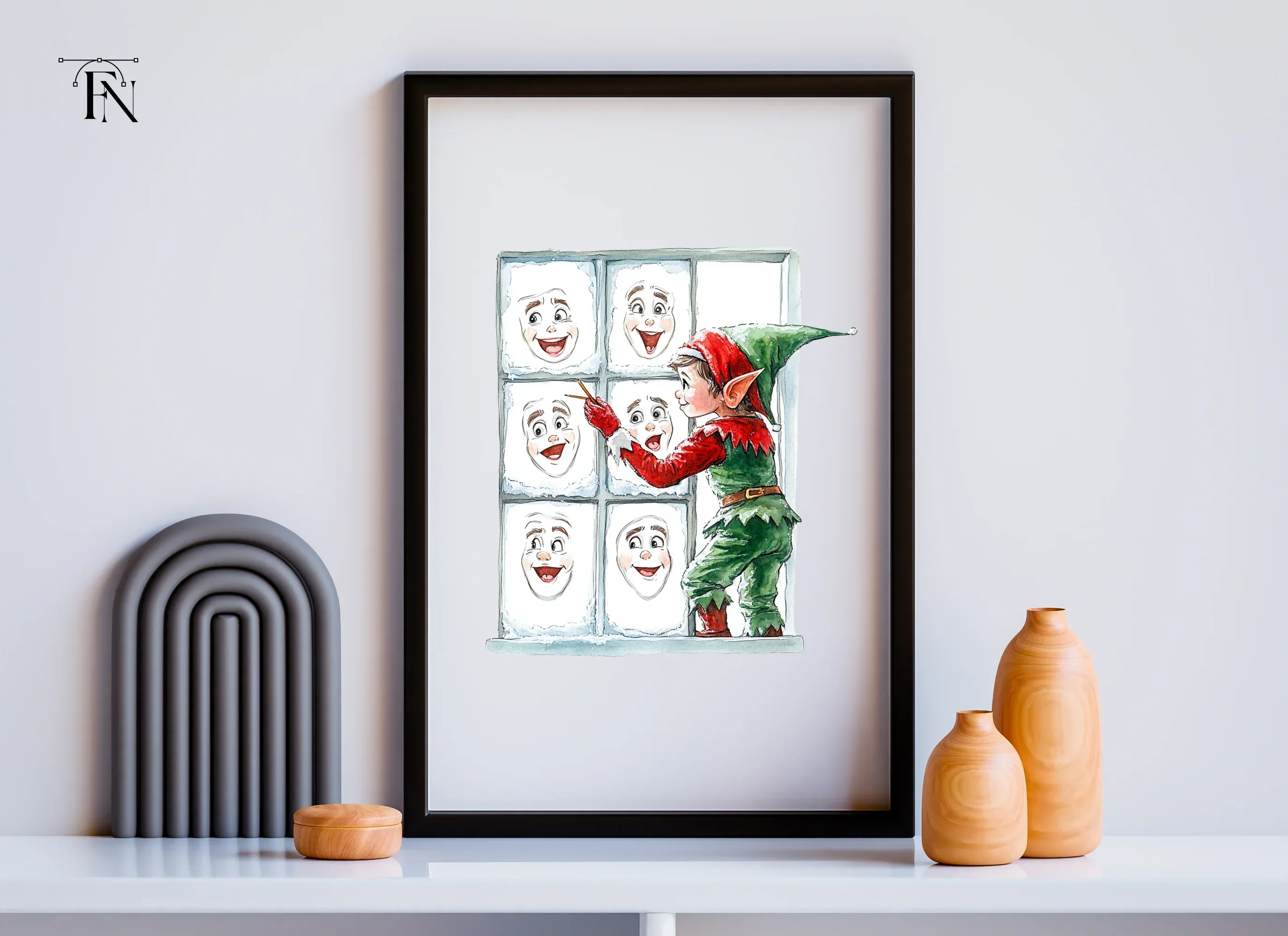 Christmas Elf Window Faces Clipart Bundle - Image 6
