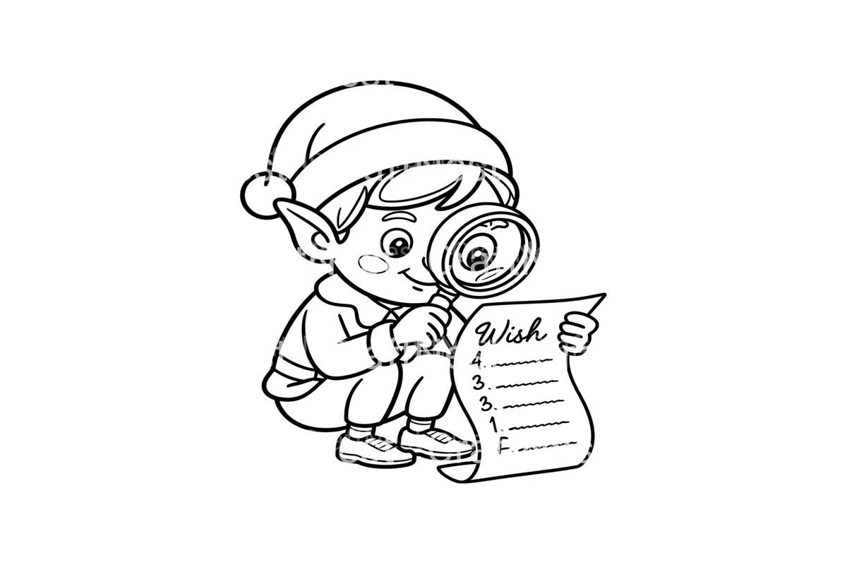 Christmas Elf Wish ListPlanner Coloring Books - Image 3