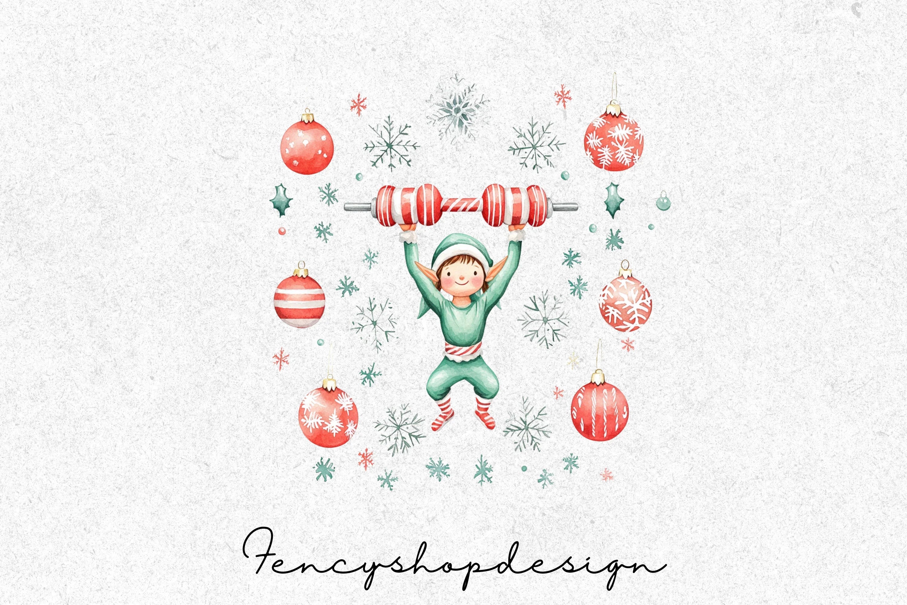 Christmas Elf with Candy Canes Clipart Bundle - Image 4