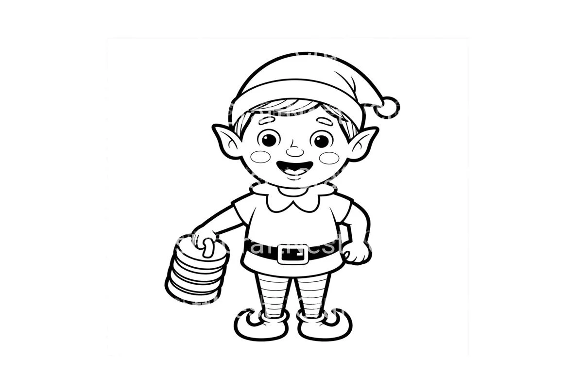 Christmas Elf With Gifts Coloring Books - Image 4
