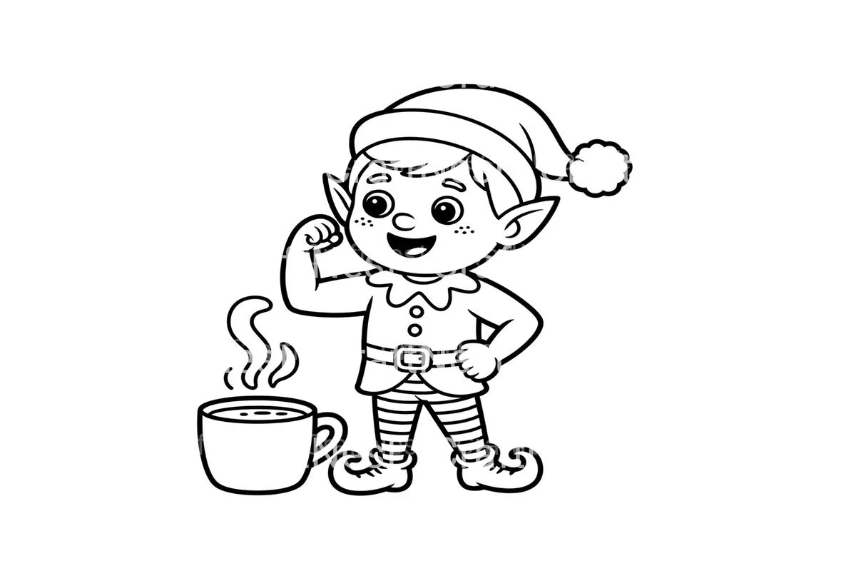 Christmas Elf with Hot Cocoa Coloring Books - Image 4