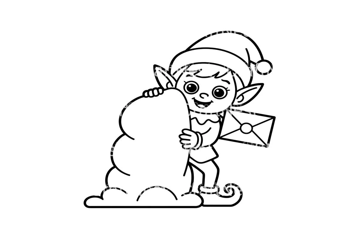 Christmas Elf With Letter Coloring Books - Image 3